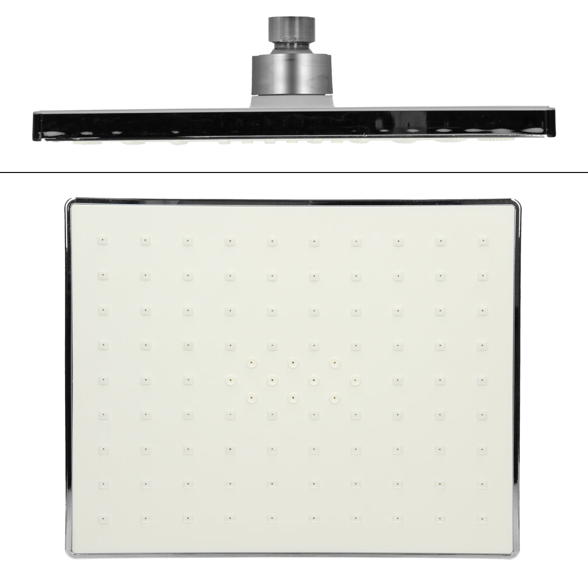 Shower head with square shape and many nozzles.