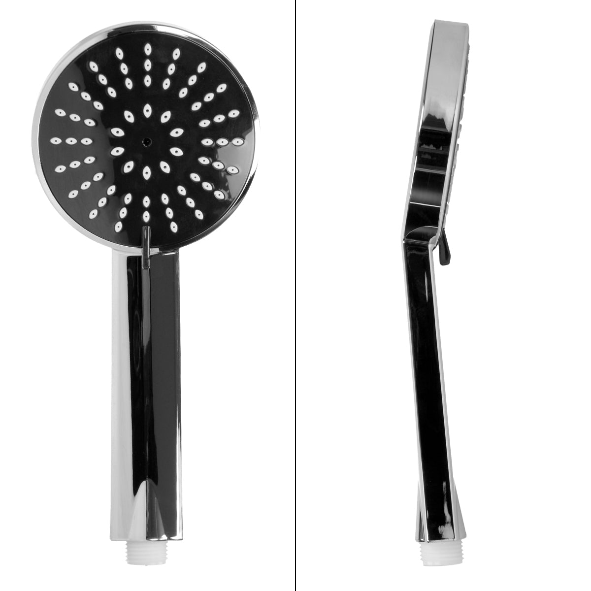 Schwarze Handbrause mit einem modernen, glänzenden Design.