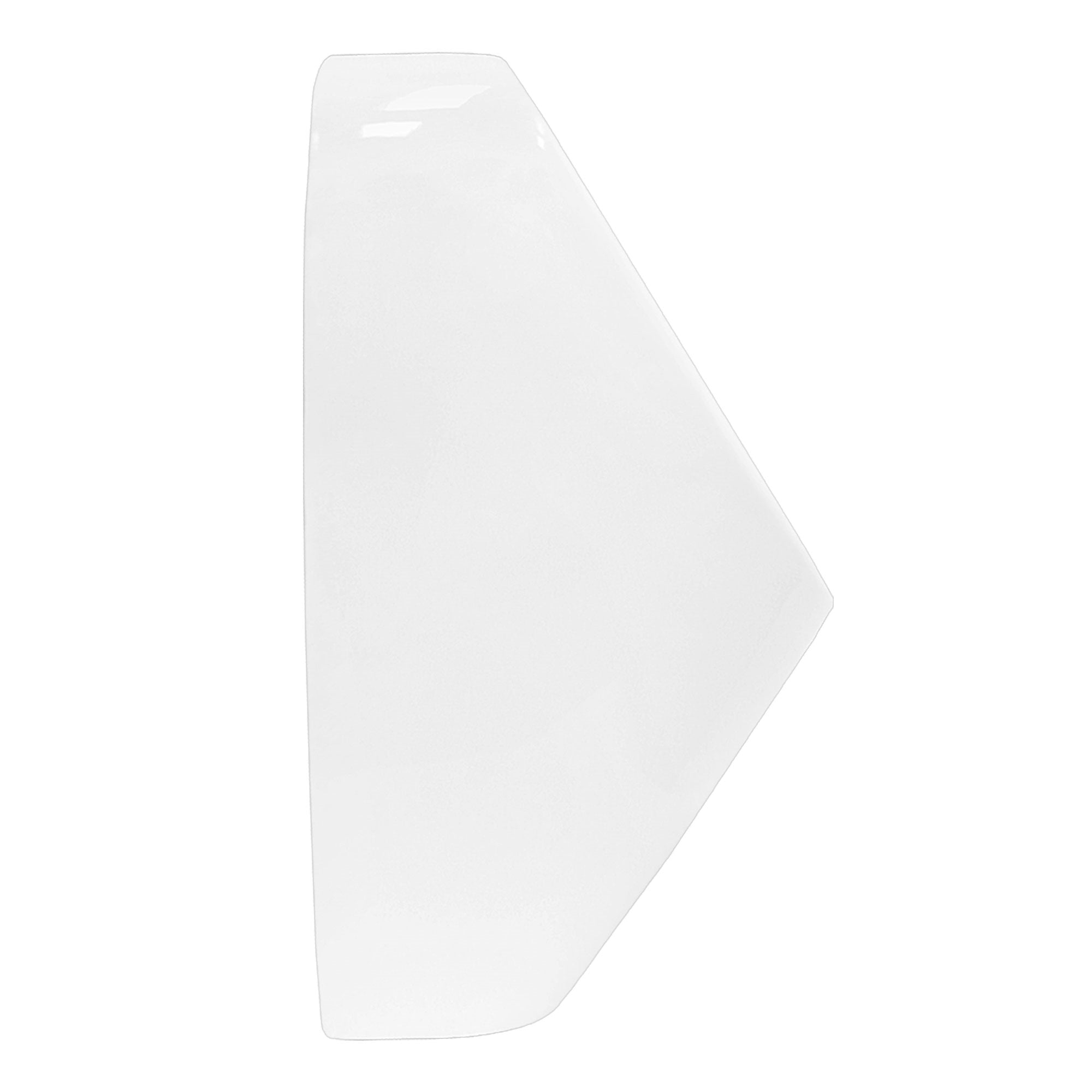 Transparente, rechteckige Kunststoffplatte.