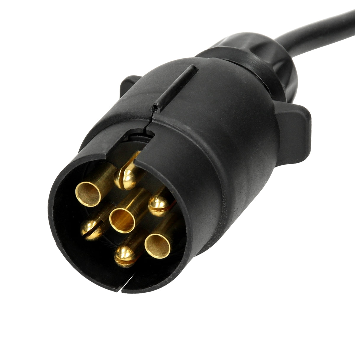Black socket with gold pins.
