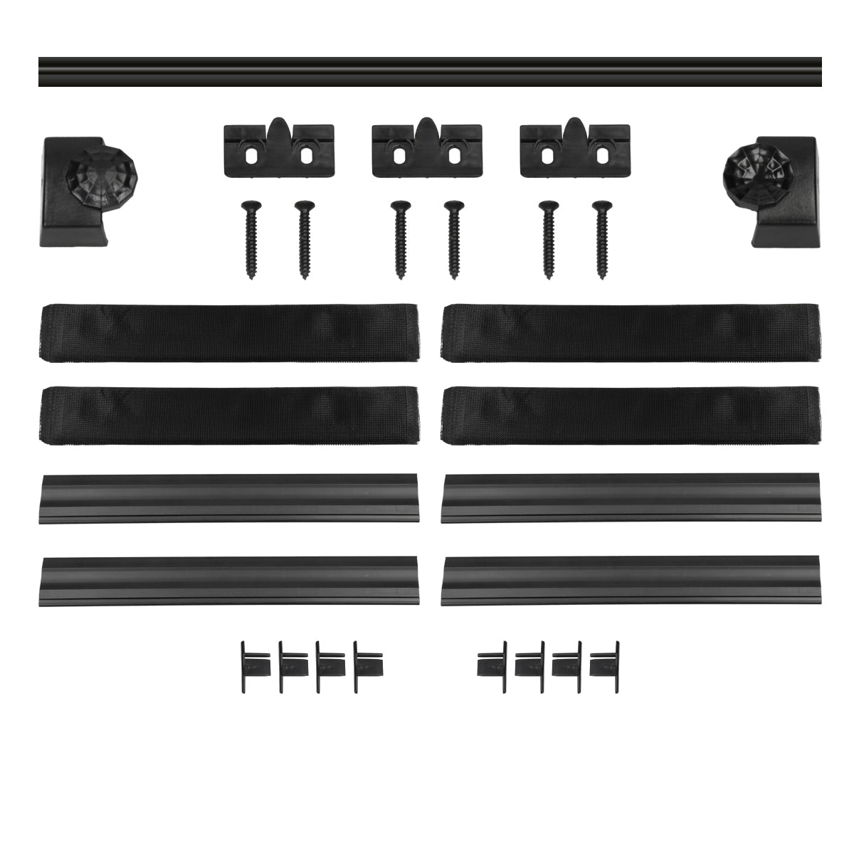 Image with assembly accessories, including screws and brackets.