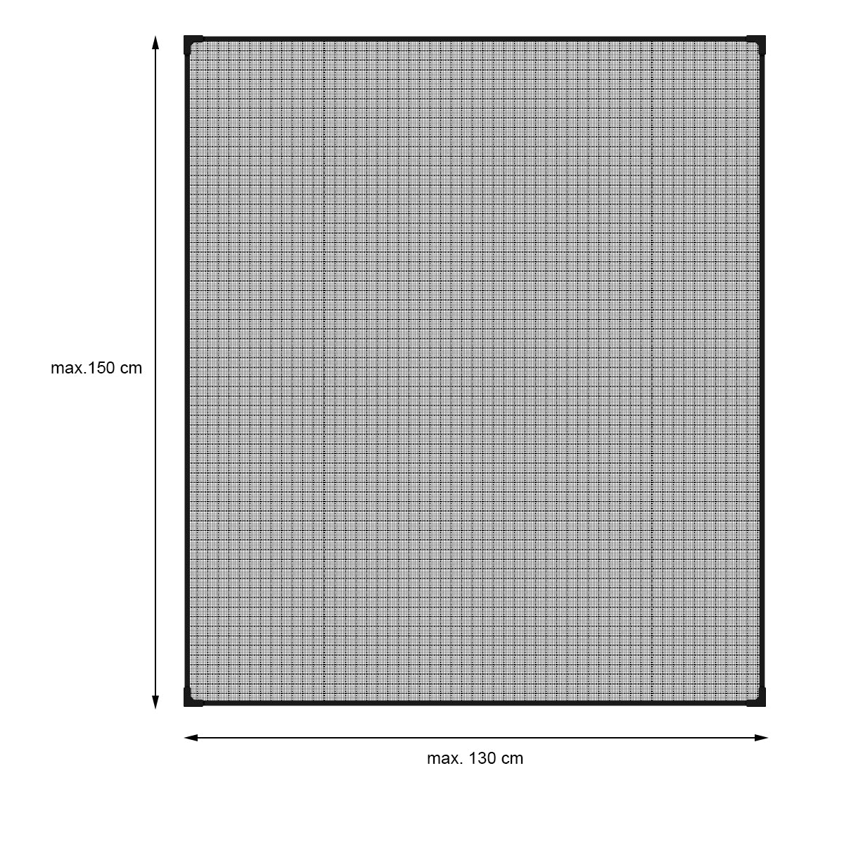 Graphic representation of a frame with dimensions on a gray background.