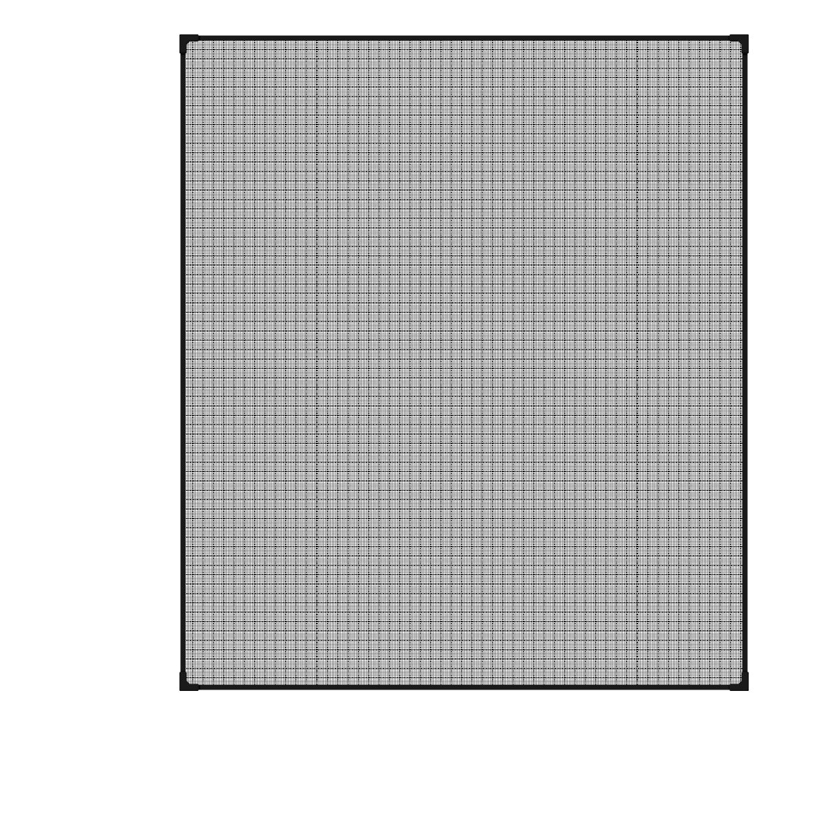 A square insect protection screen with a black frame.