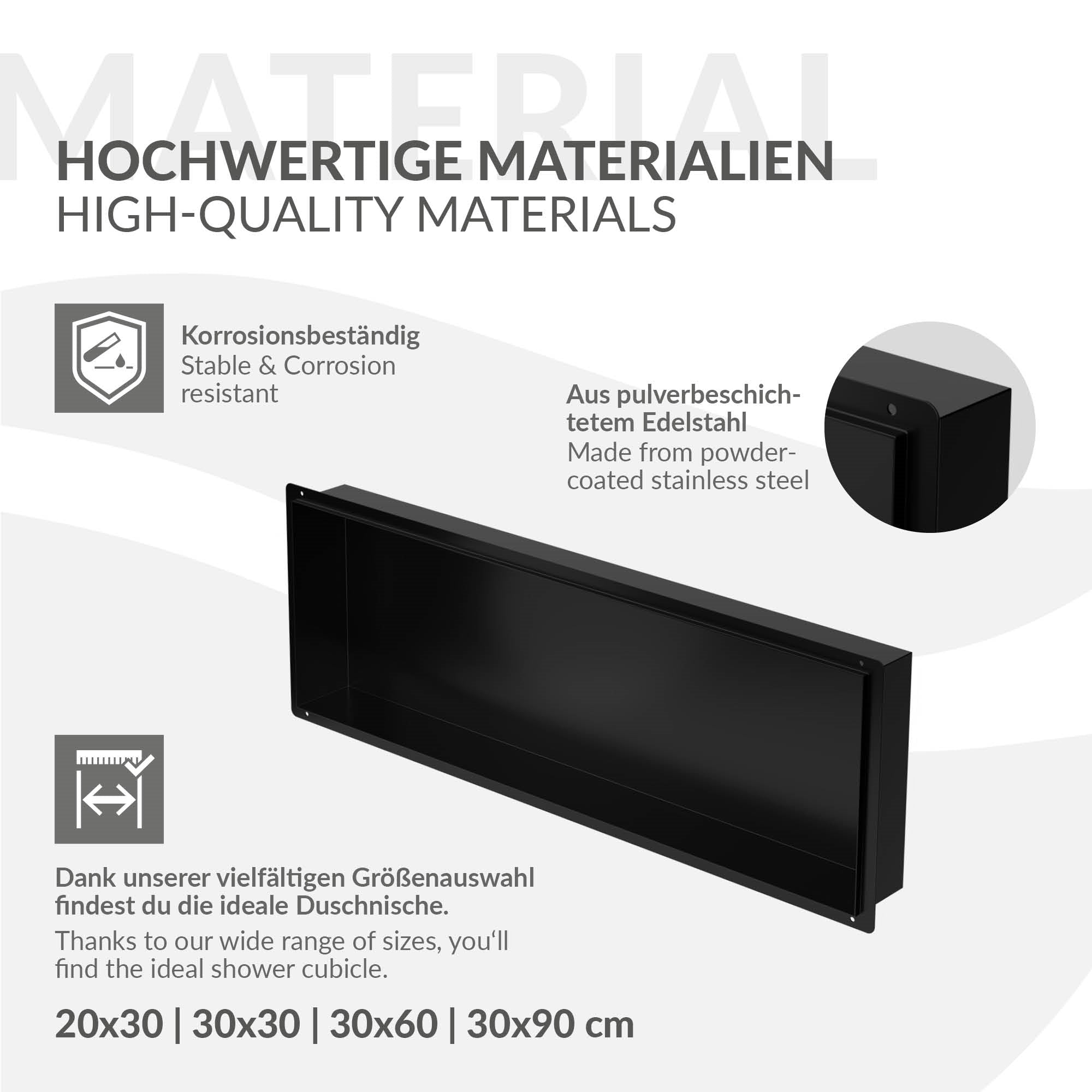 Productbeschrijving met materialen en maatopties.
