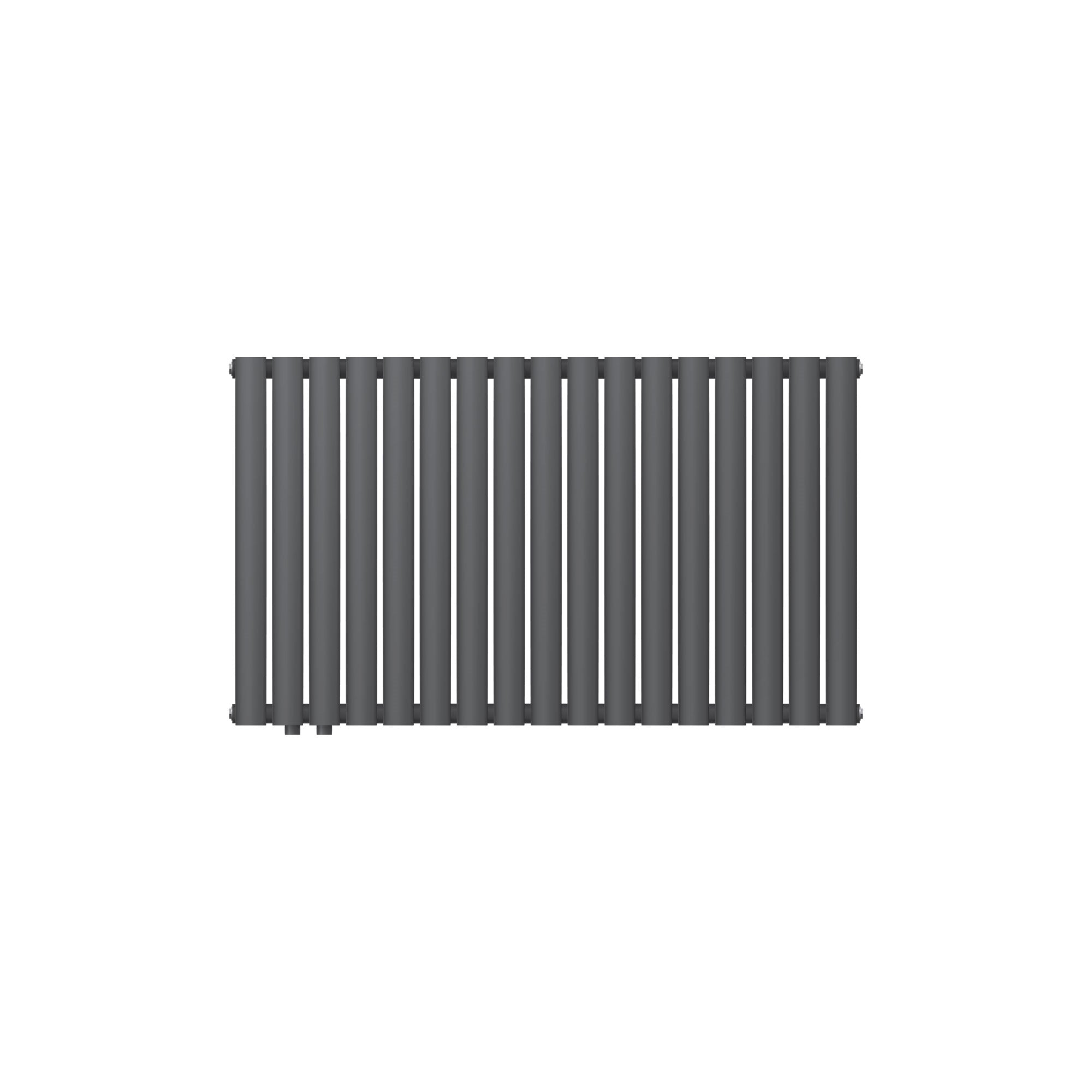 Anthracite radiator with oval pipes, without background.