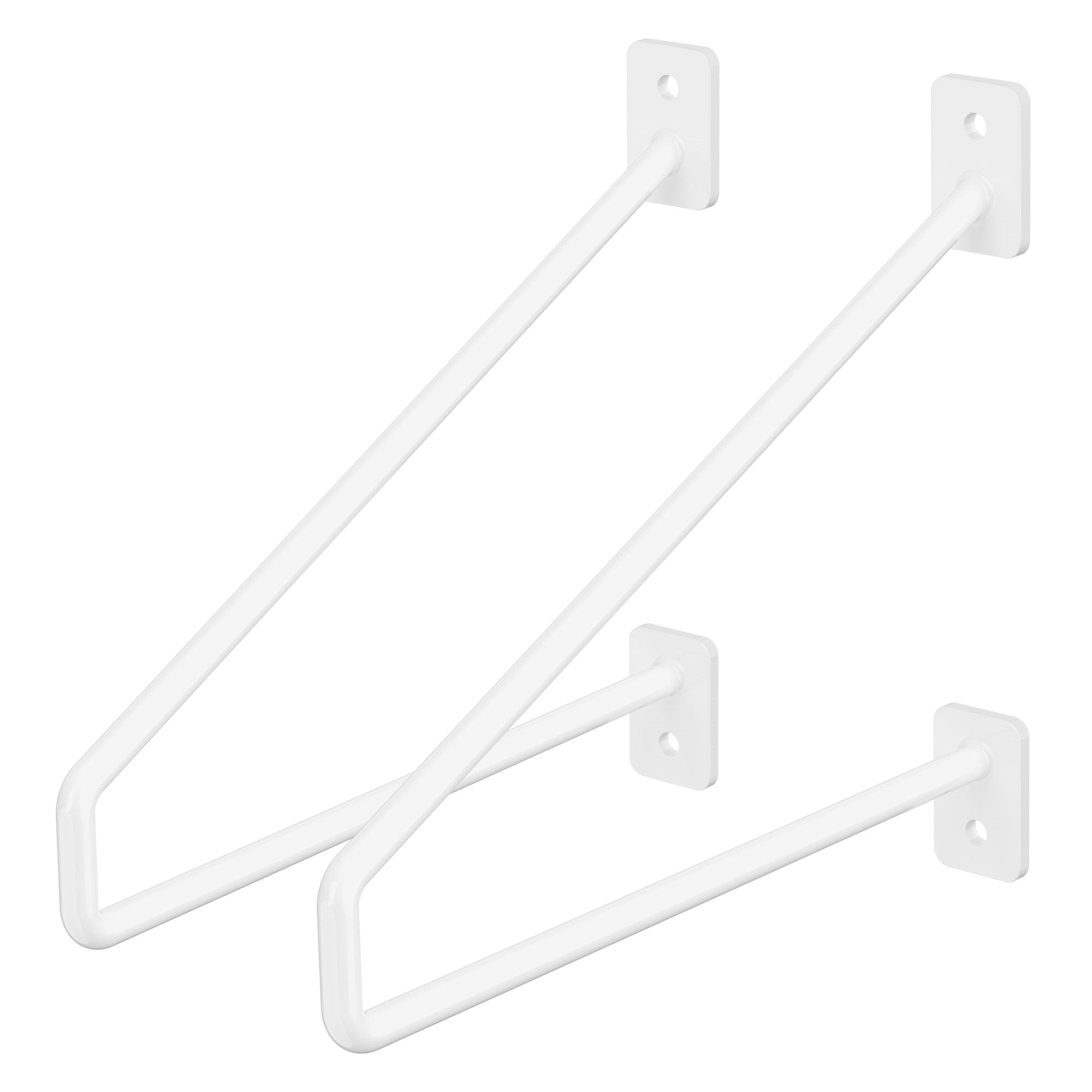 Deux supports muraux blancs dans un design épuré.