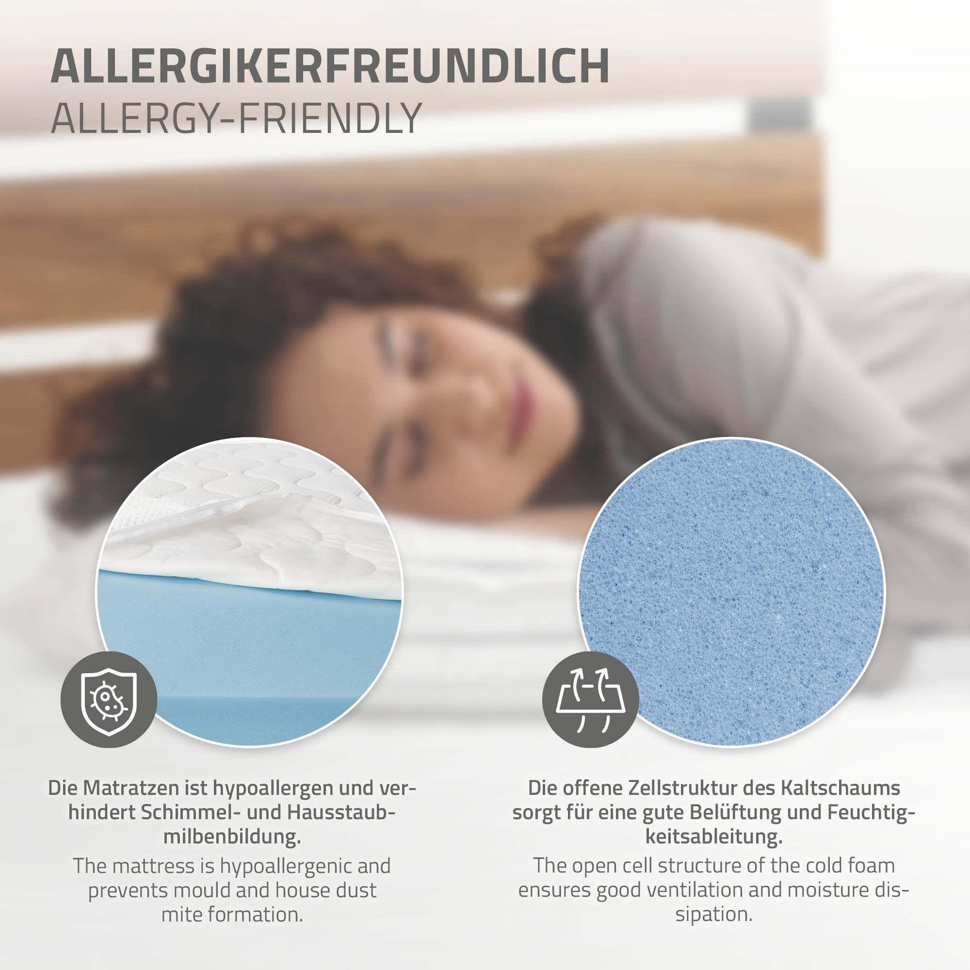 Bild mit Informationen zu allergikerfreundlichen Matratzen.