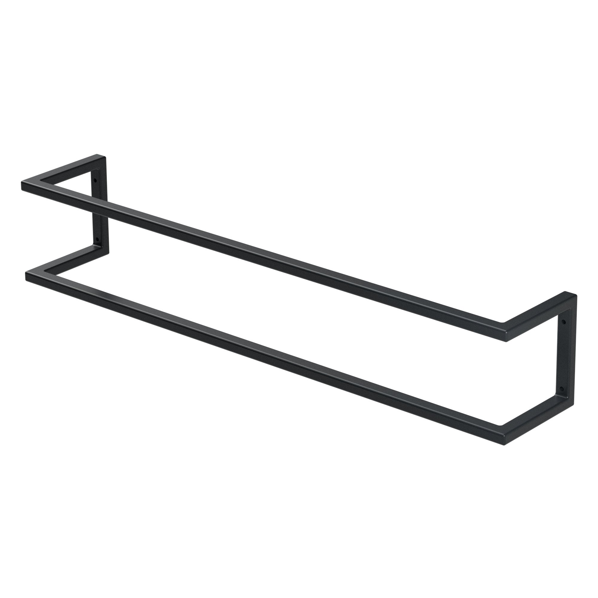 Porte-serviettes noir dans une forme minimaliste.
