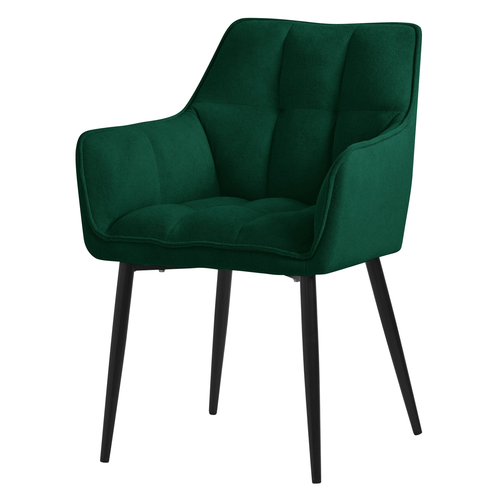 Silla verde con asiento acolchado, frente a un fondo neutro.