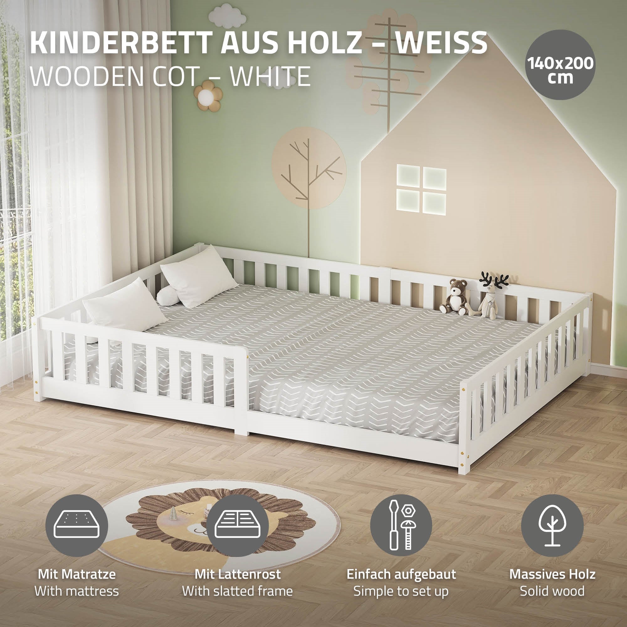 Zwei Matratzen aus Polyester mit Reißverschluss.