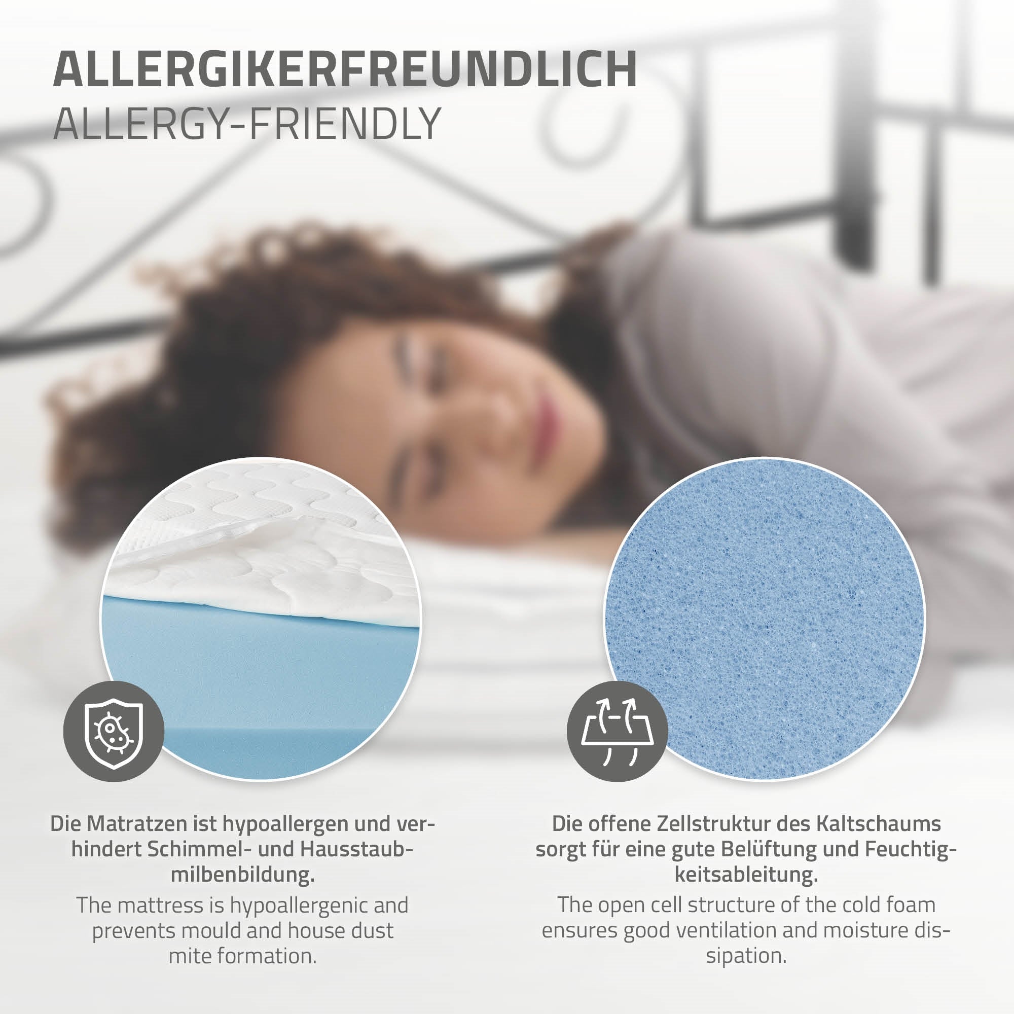 Informationen über allergikerfreundliche Matratzen mit Bildern.