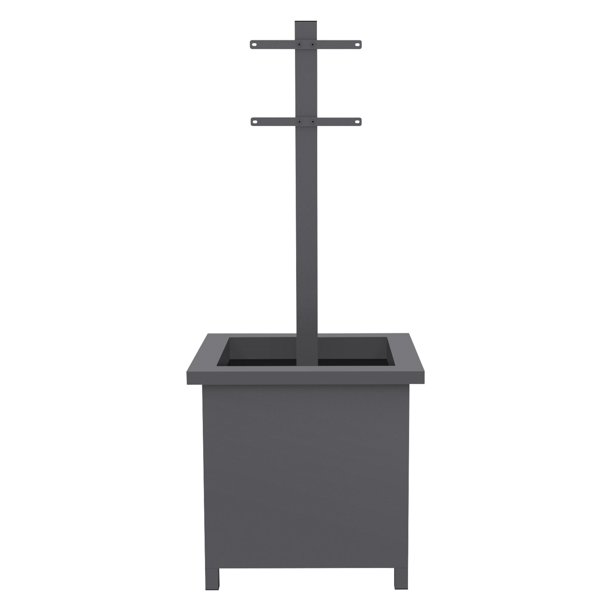 Grauer Pflanzständer, seitliche Ansicht ohne Pflanzen.