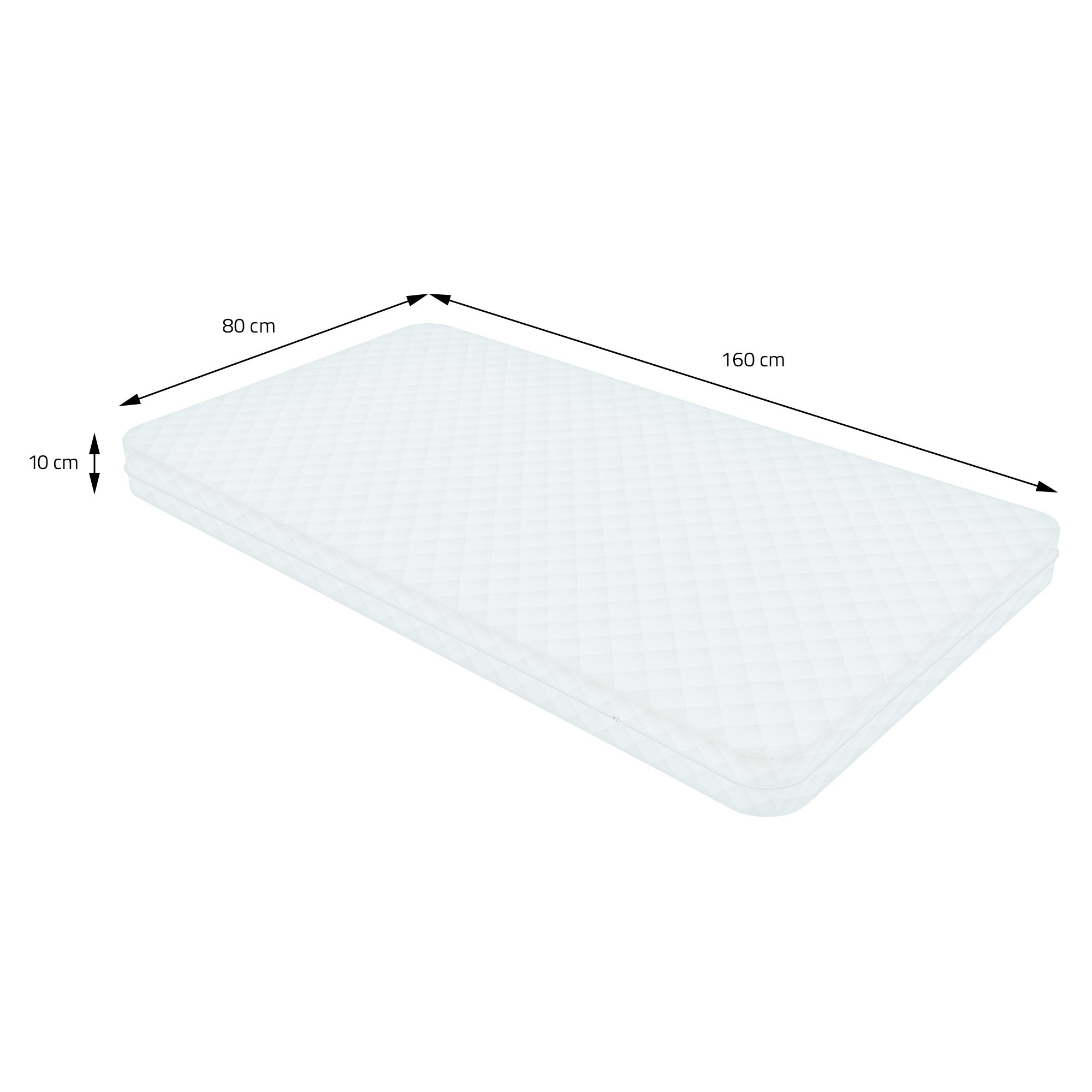 Matrac 80x160 cm méretben és 10 cm magasságban.
