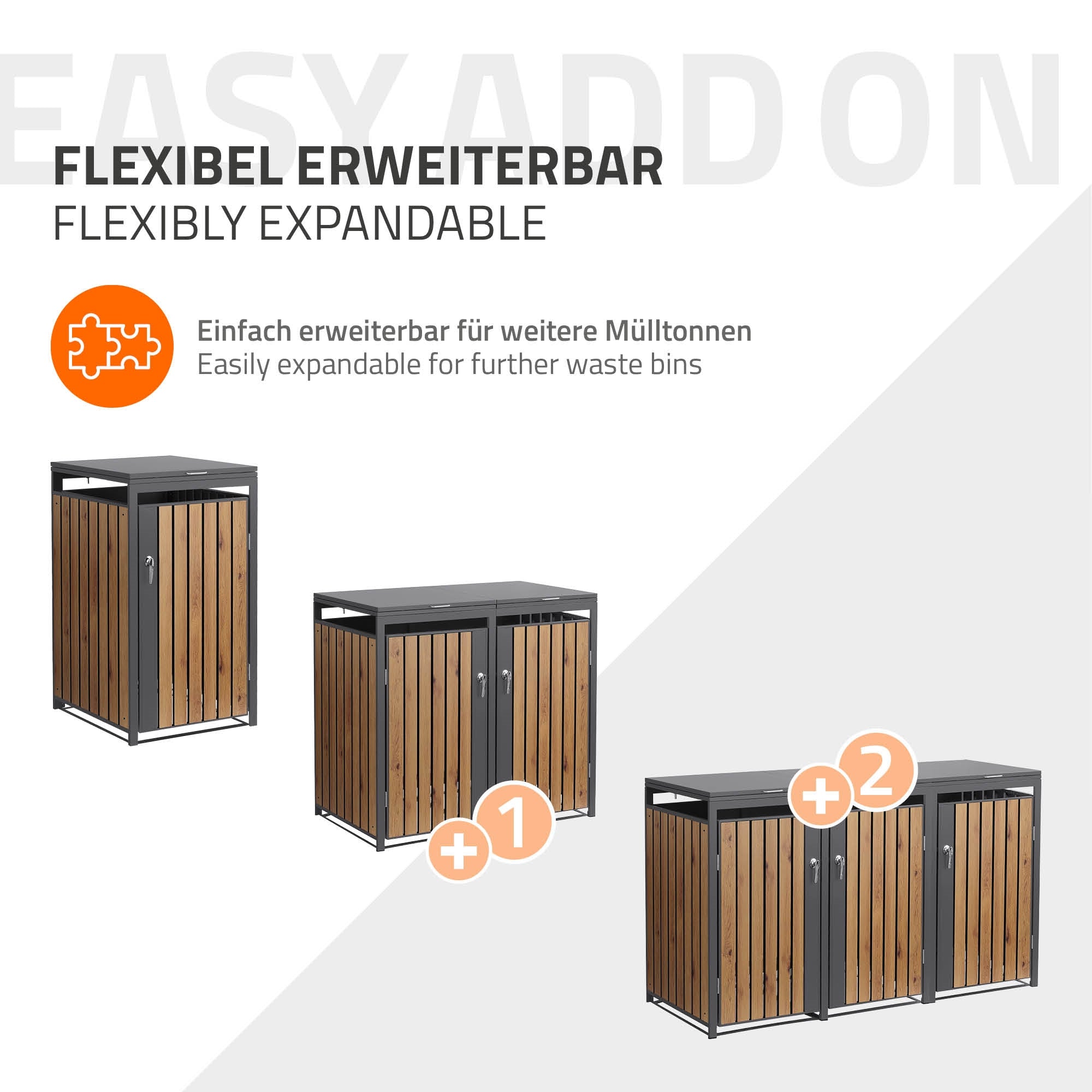 Graphique sur l'extensibilité flexible des boxes à poubelles.