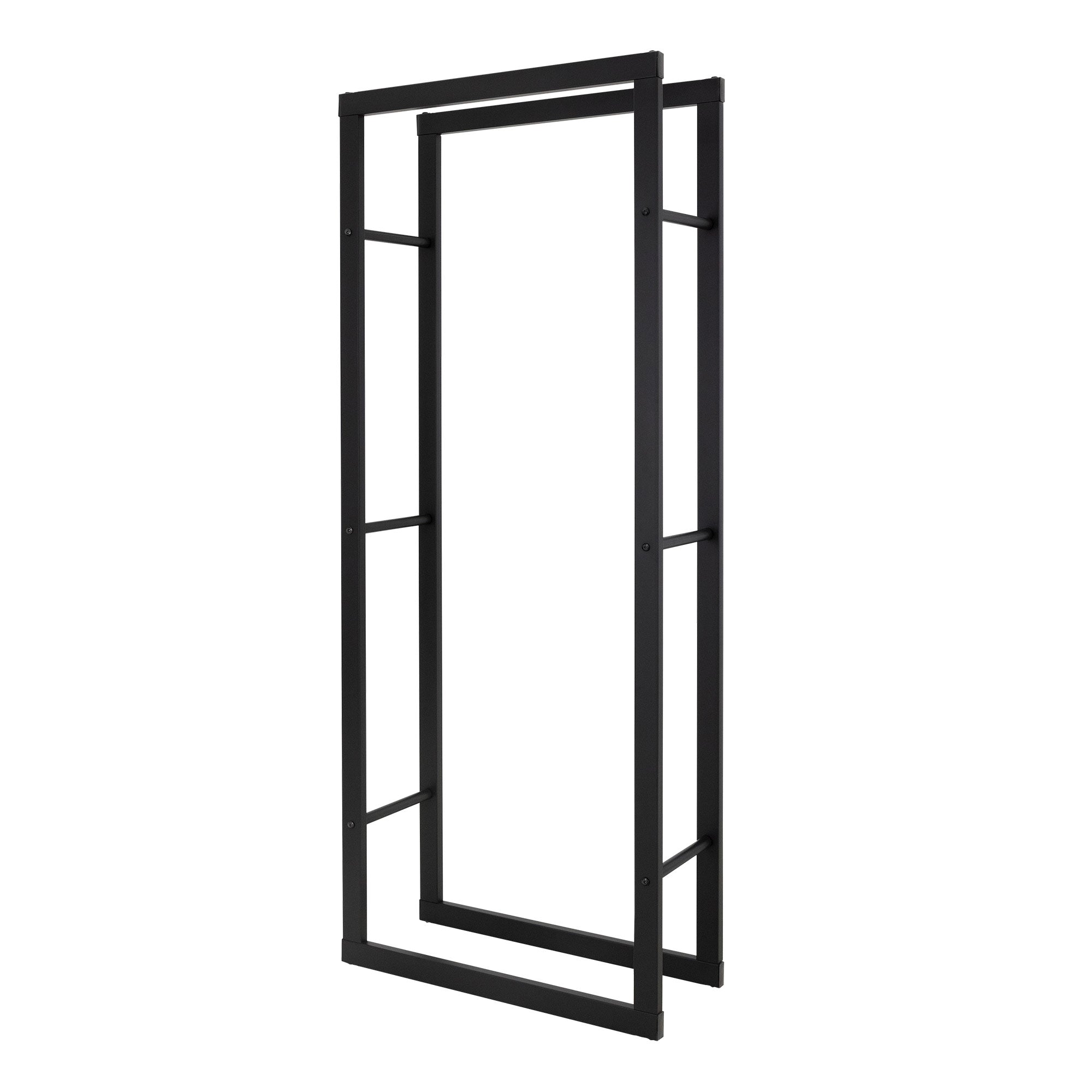 Cadre rectangulaire noir sans remplissage, debout.