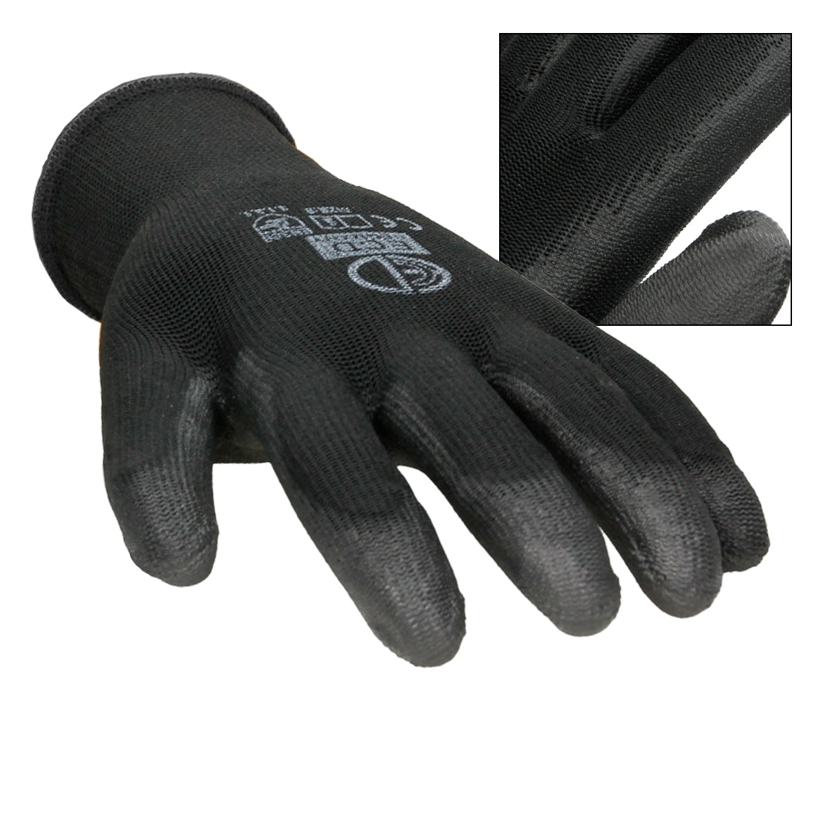 A black mechanic's glove on a white background.