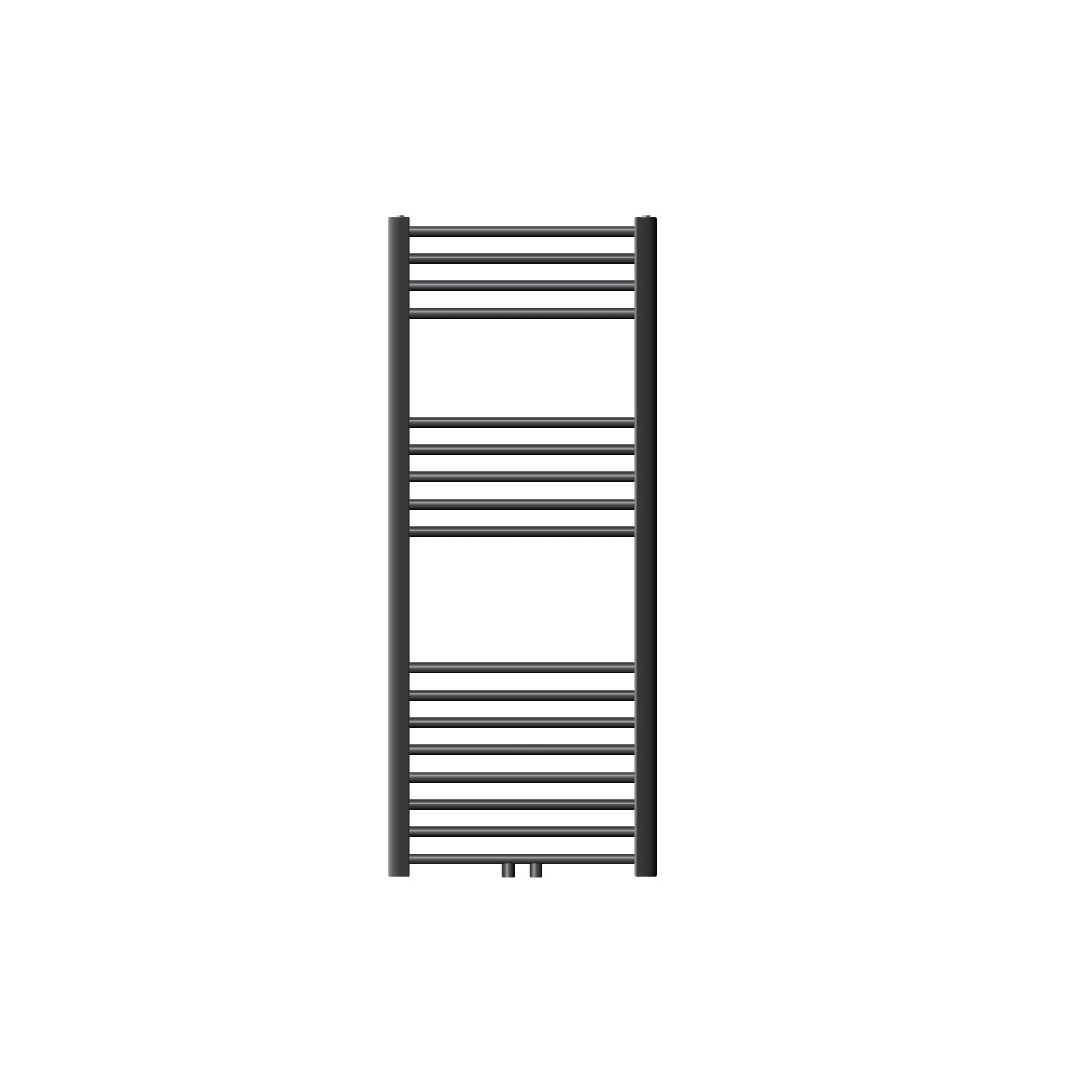 Radiateur à serviettes en anthracite, 50x120 cm, avec plusieurs barres chauffantes horizontales.