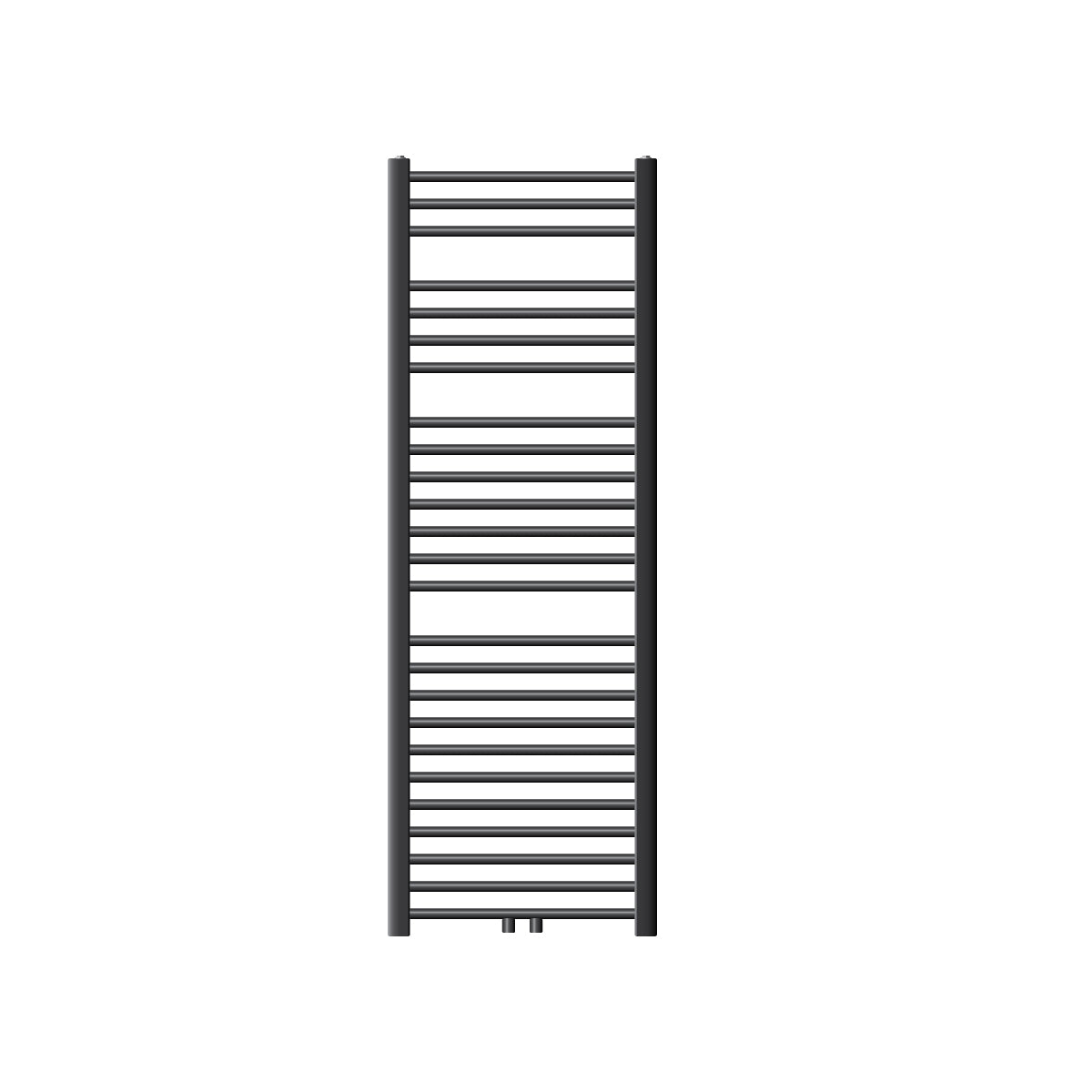 Un radiateur vertical moyen avec plusieurs barres horizontales en anthracite.