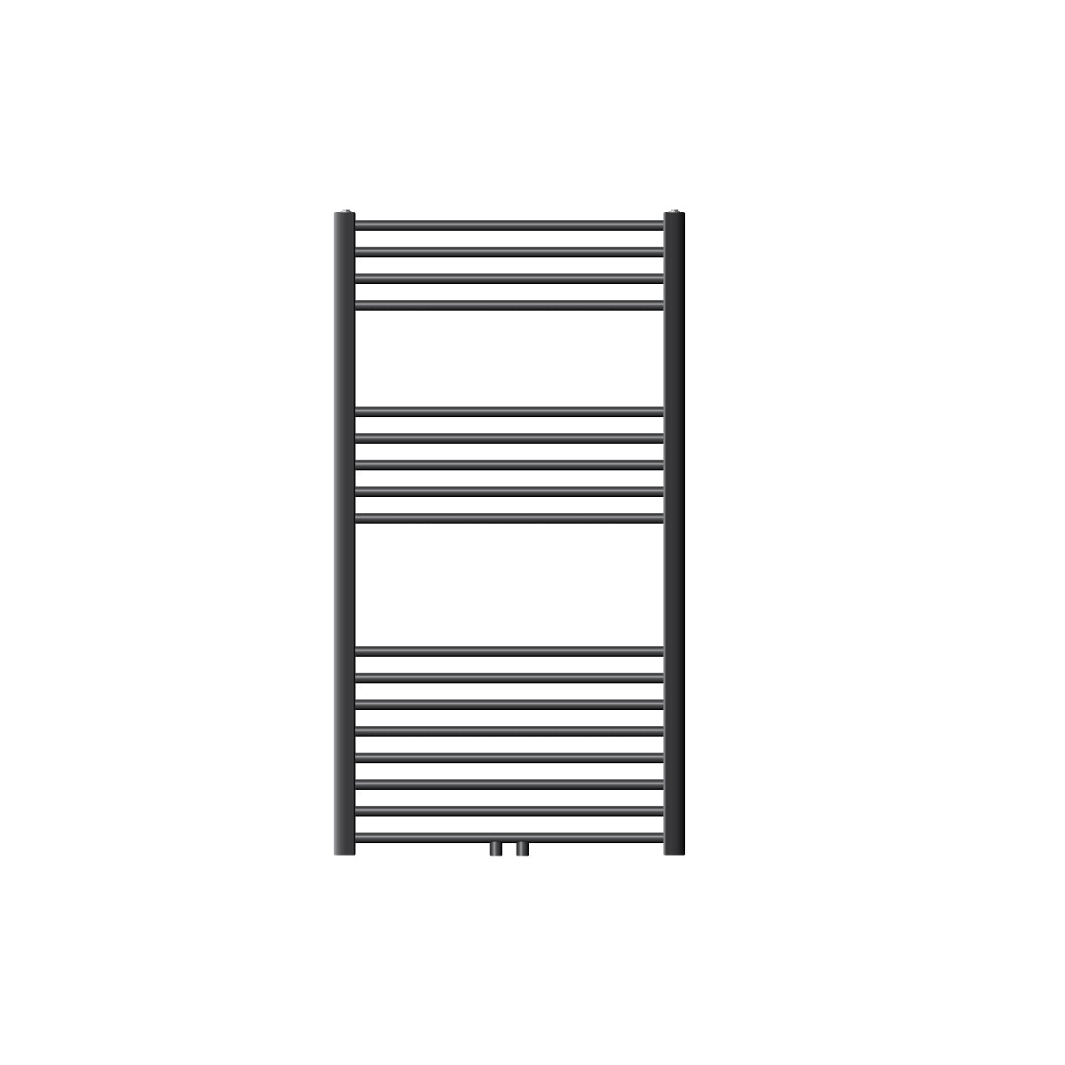 Radiateur à serviettes avec sept tubes horizontaux en couleur anthracite.