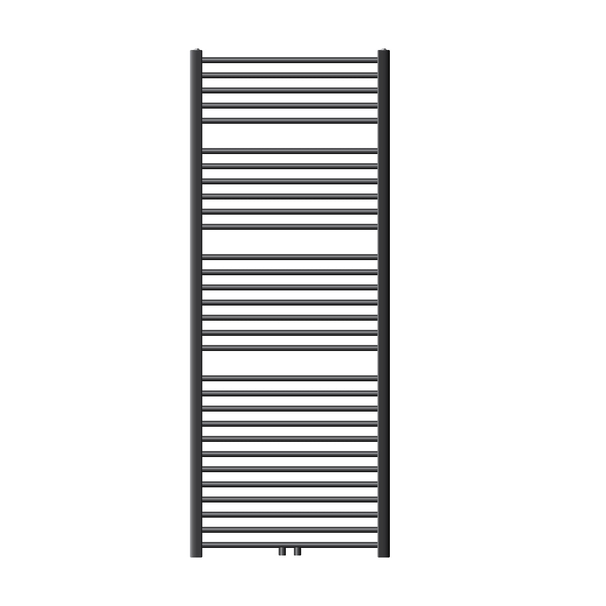 Sèche-serviettes haut avec de nombreuses barres horizontales en anthracite.