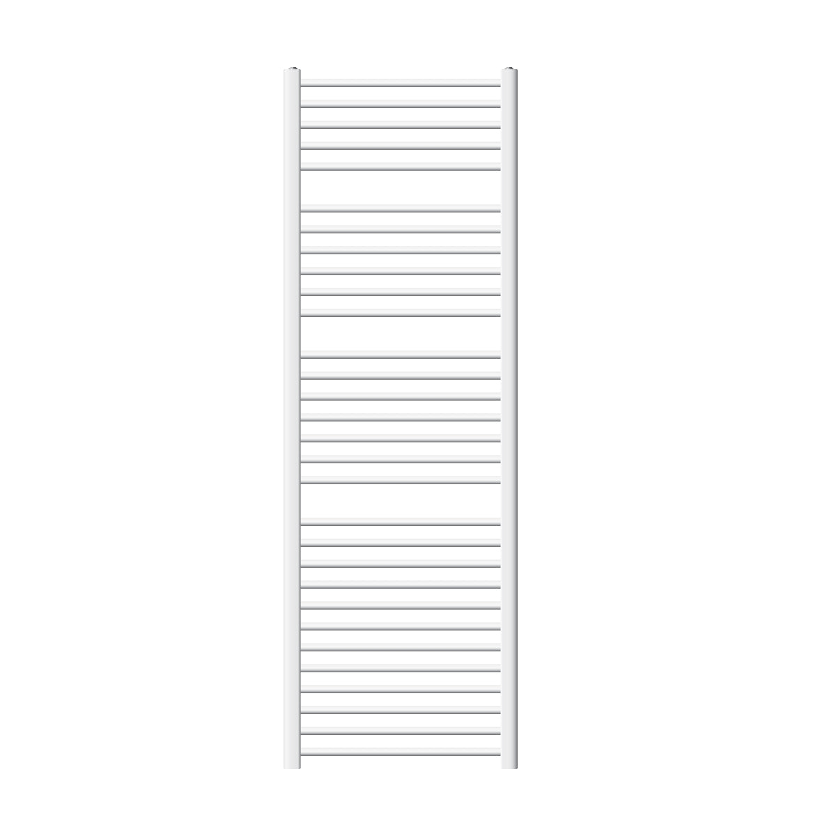 Radiateur sèche-serviettes blanc avec plusieurs barres chauffantes horizontales.