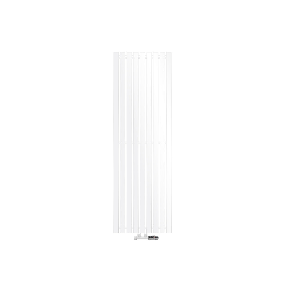Radiador blanco en una pared blanca.