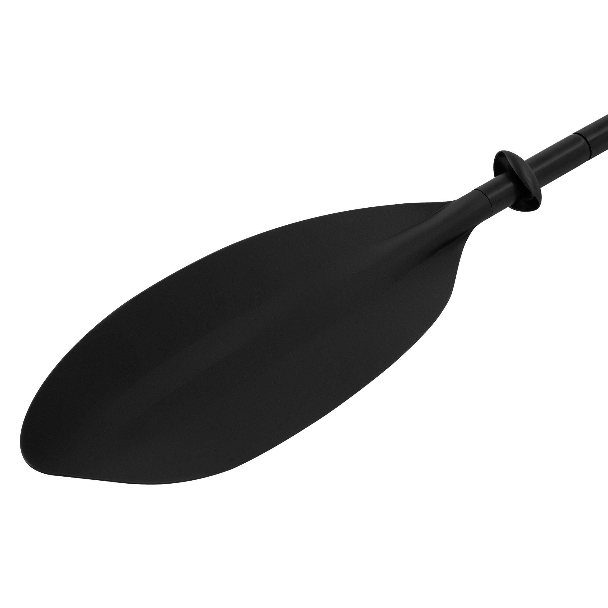 Gros plan d'une pale de pagaie en noir.