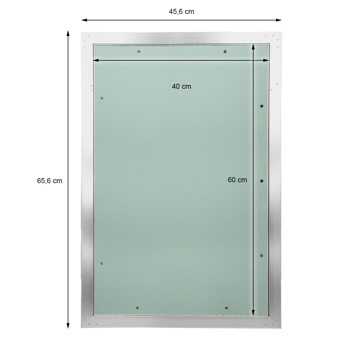 Dimension drawing of a wall flap with measurements in centimeters.