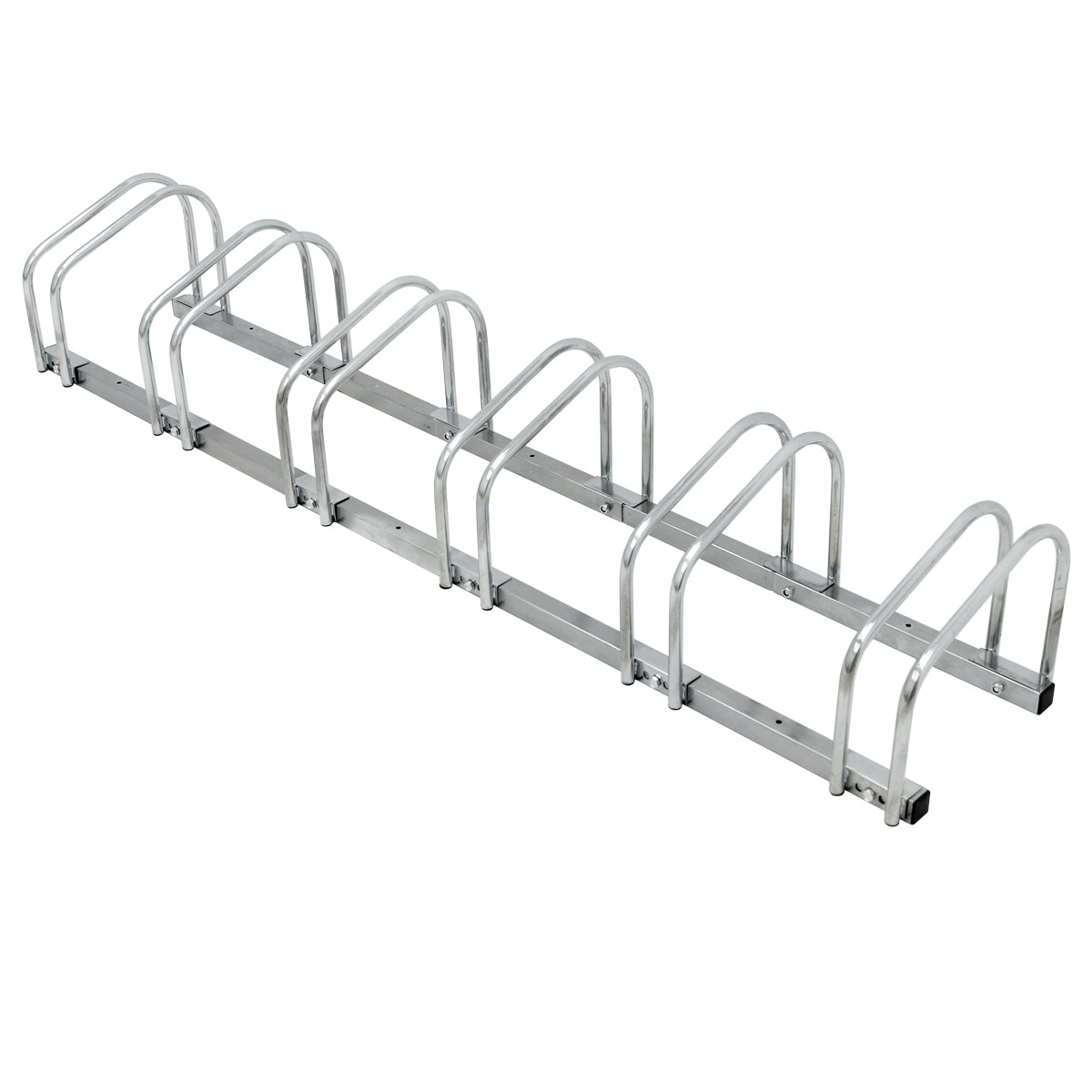 Metallhalterung mit mehreren Bögen, geeignet für Fahrräder.