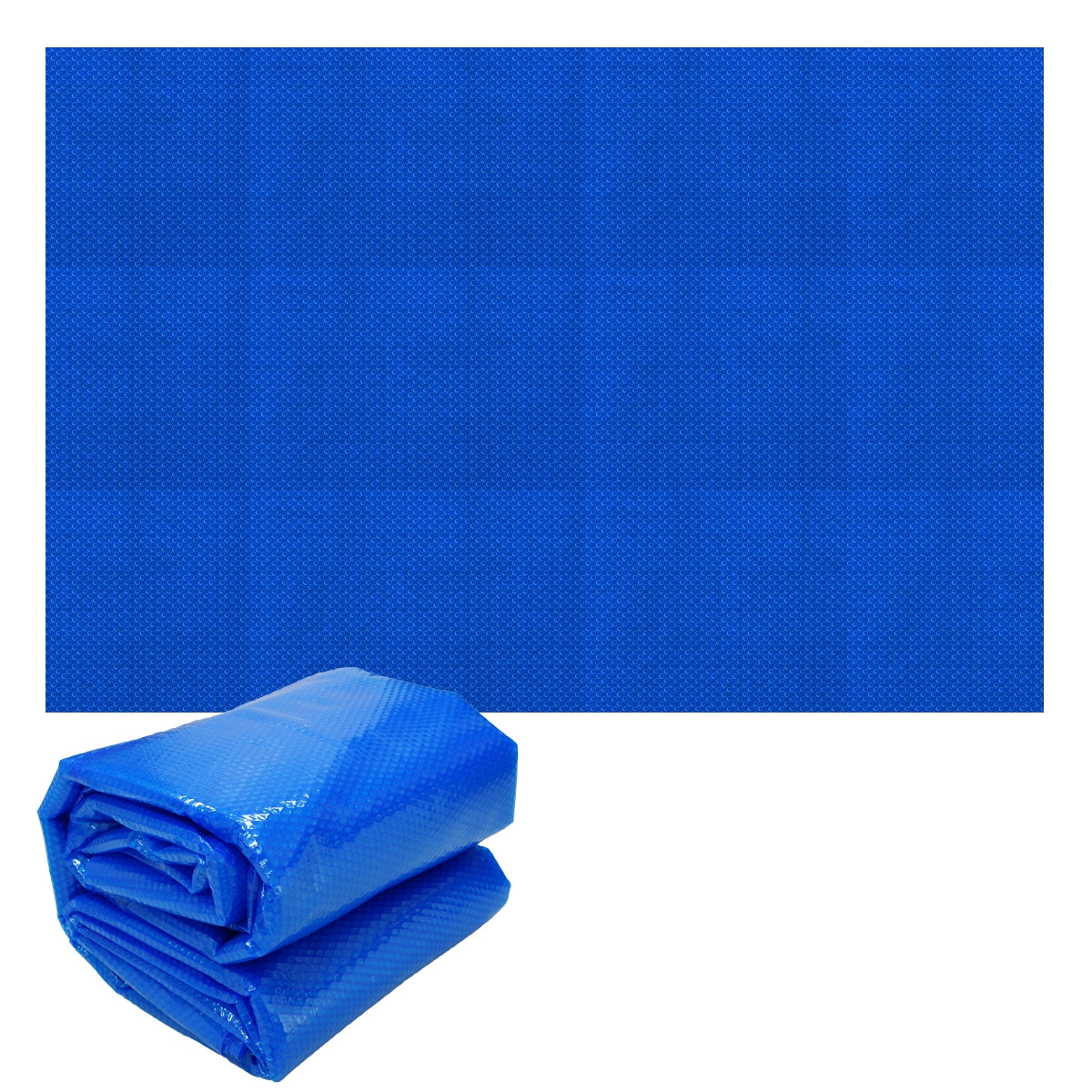 Blaues, gefaltetes Material auf einem hellblauen Hintergrund.