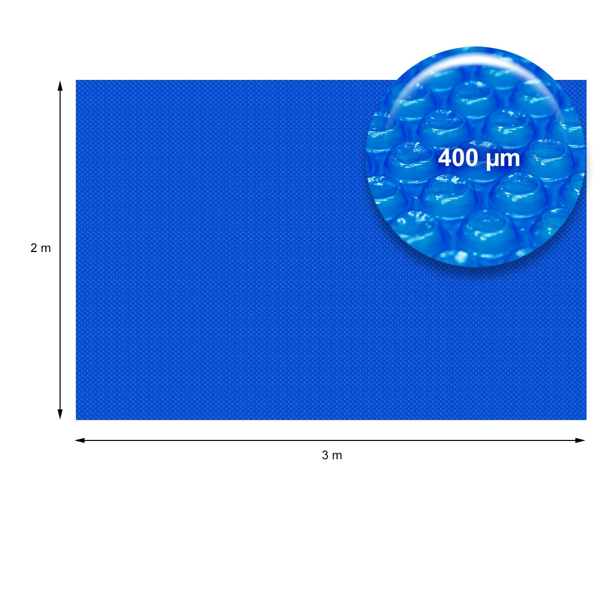 Grafik mit blauer Fläche und Maßstab, der 400 µm zeigt.
