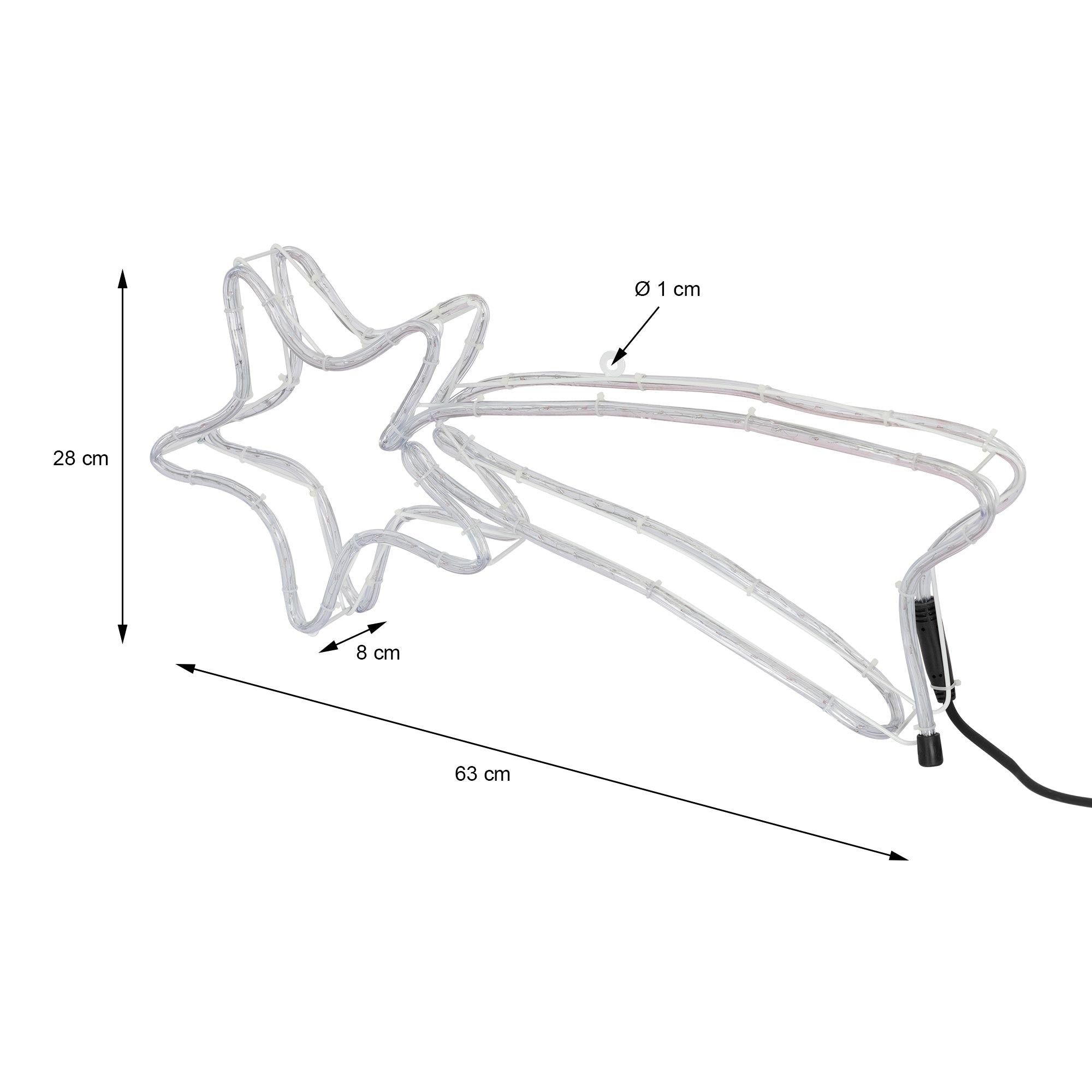 Méretek egy nagy csillaghoz: 28 cm magas, 63 cm hosszú, 1 cm vastag.