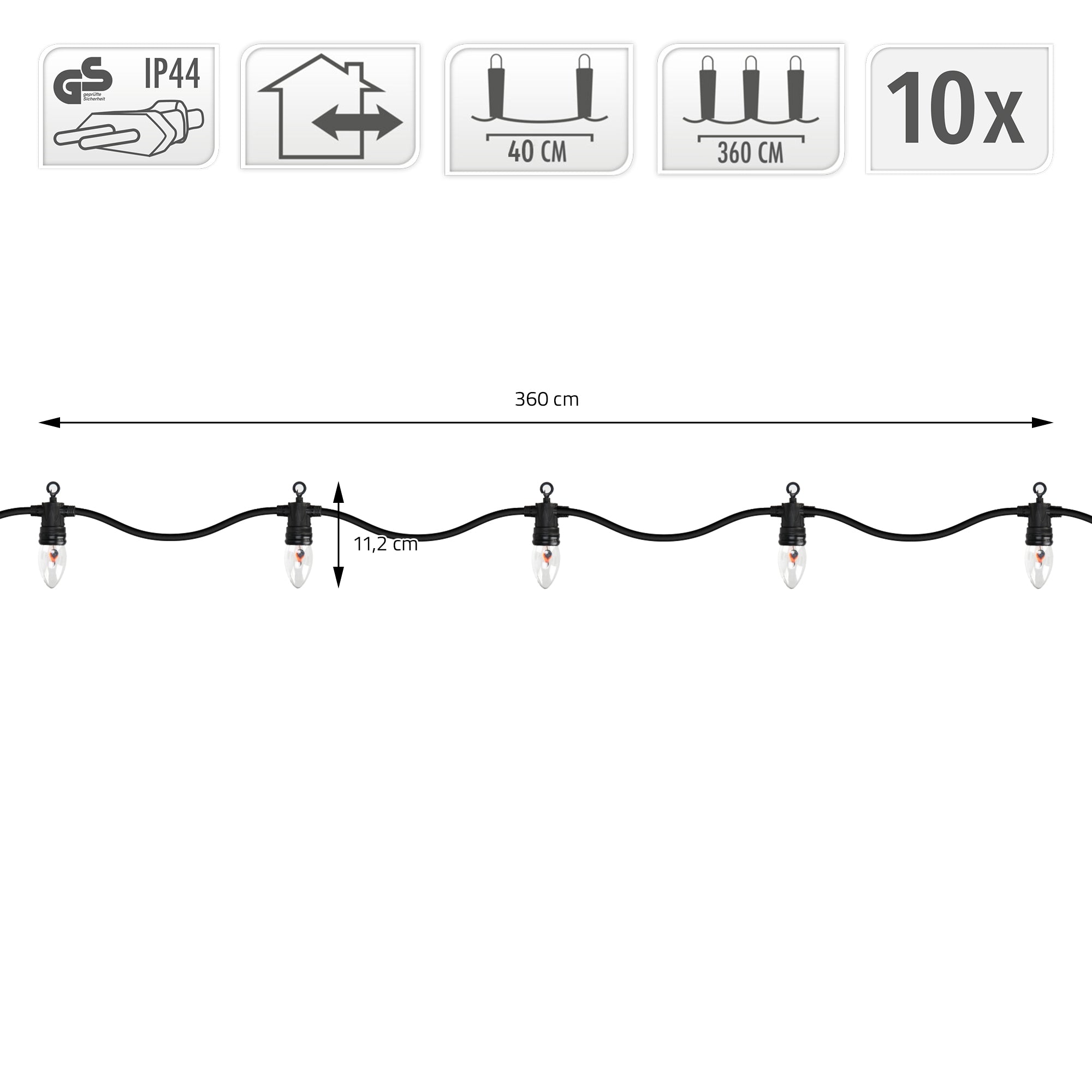 Light tube with several lamps, length and assembly instructions.