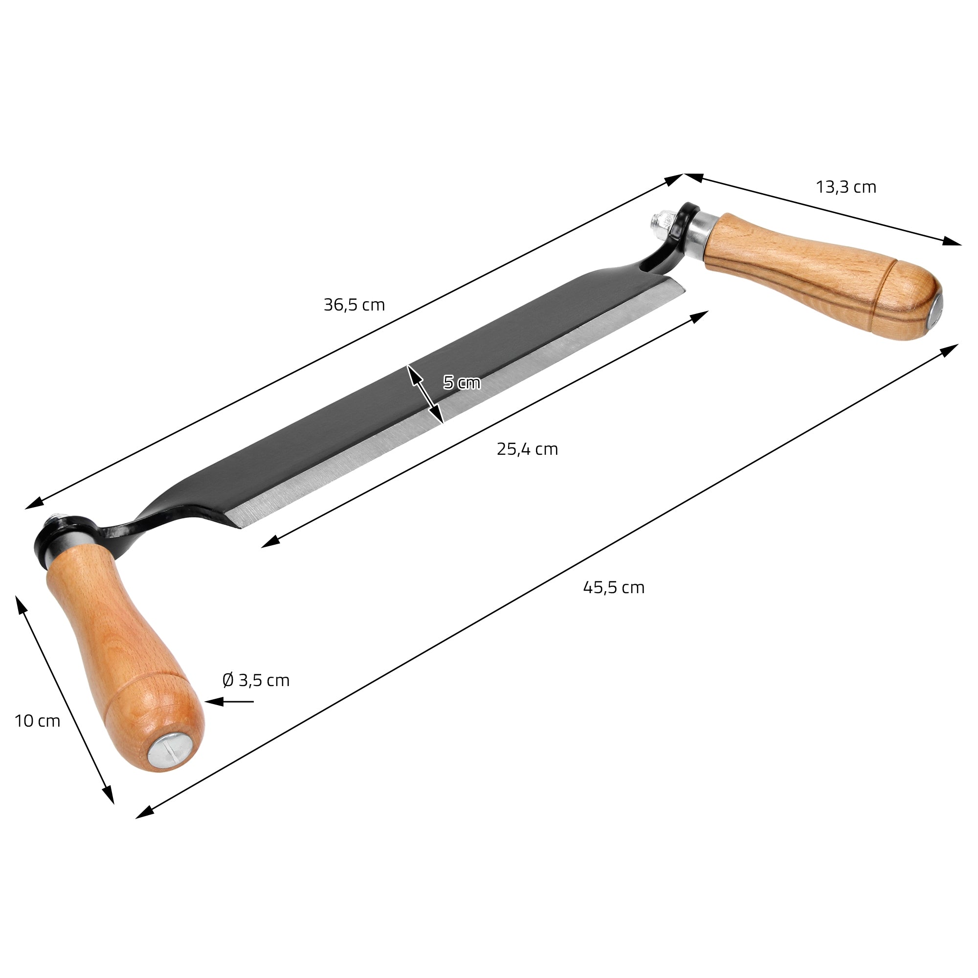 Küchenwerkzeug mit Holzgriffen und Metallklinge.