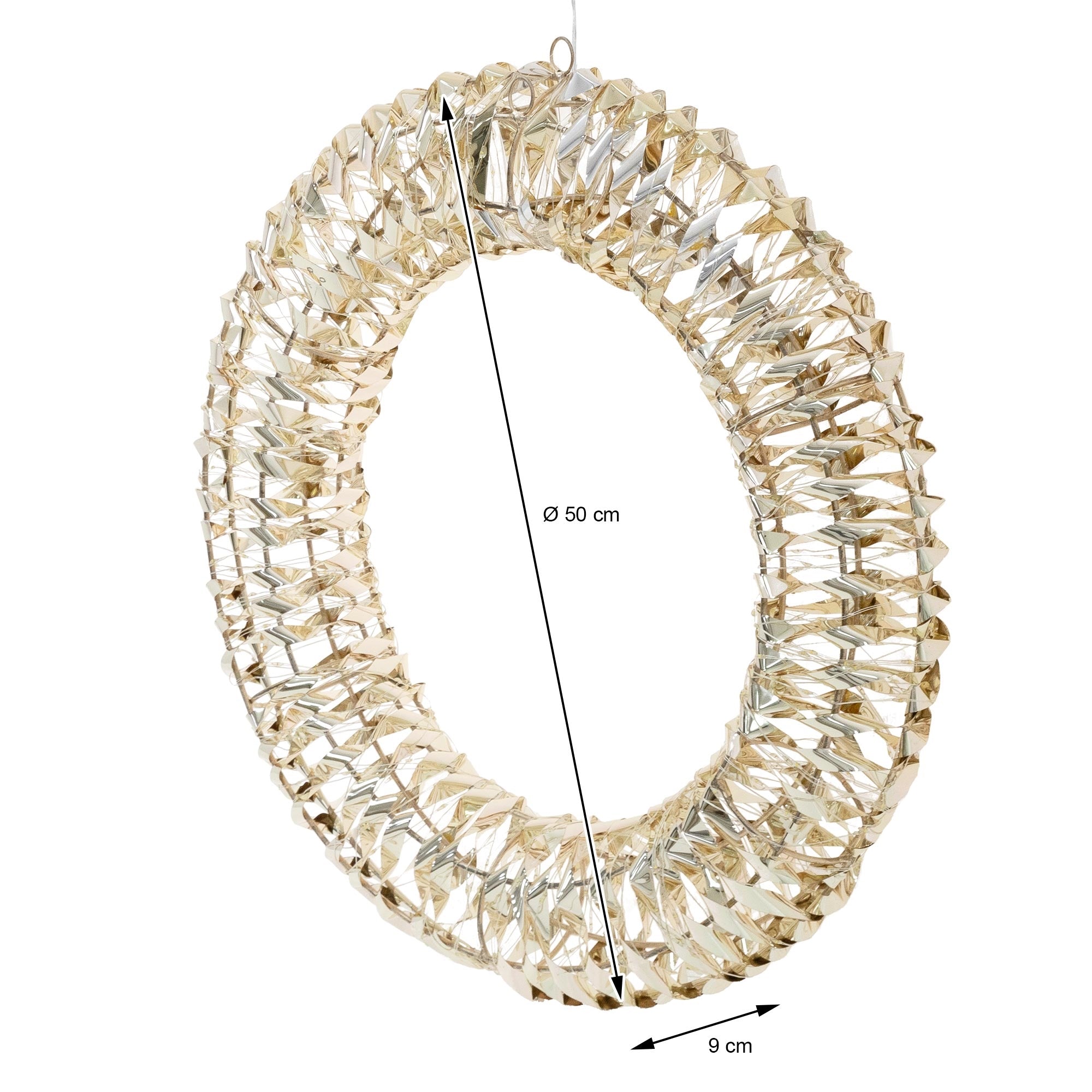Rund dekoration i form af en krans, diameter 50 cm, bredde 9 cm.