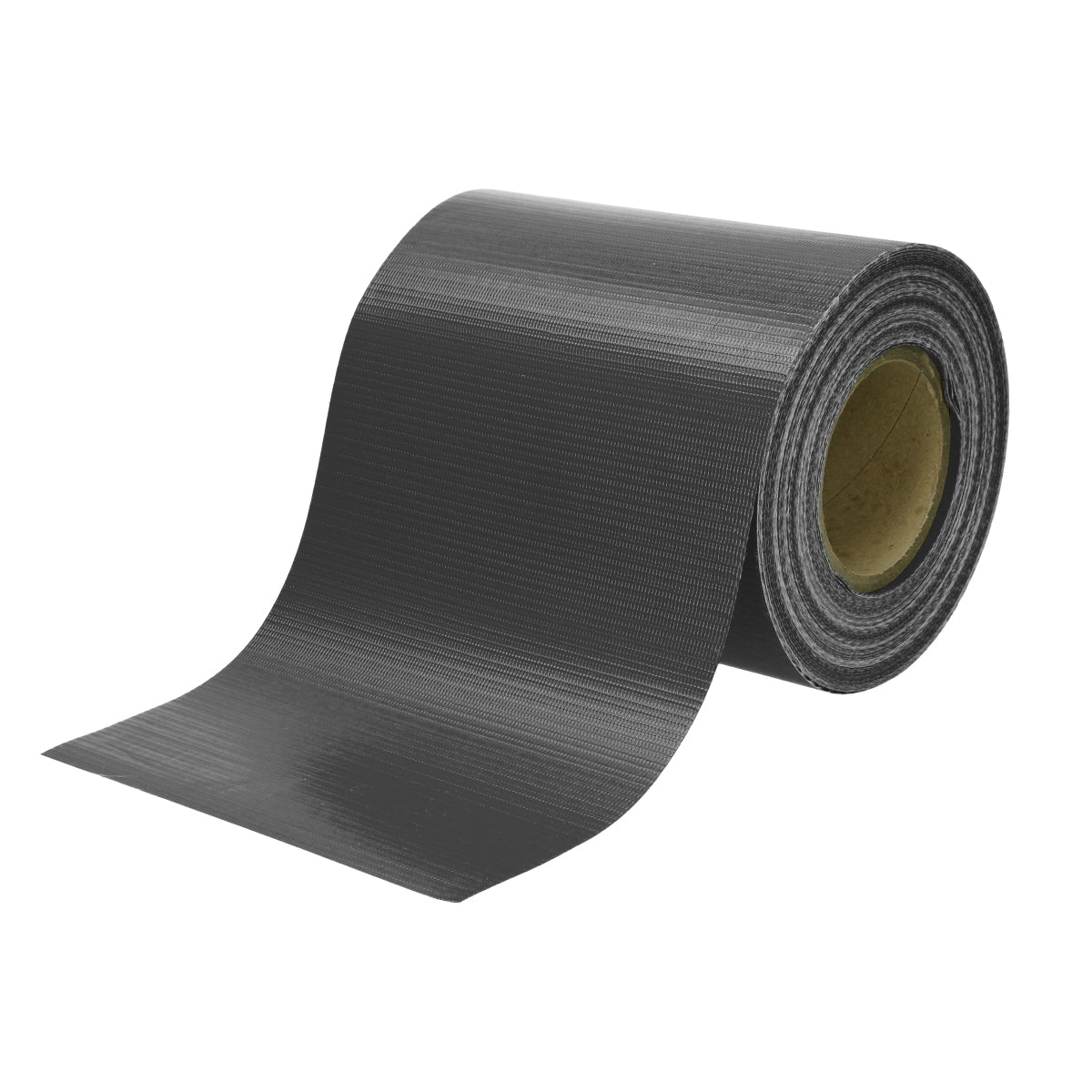 Rullo con materiale strutturato color antracite su sfondo bianco.