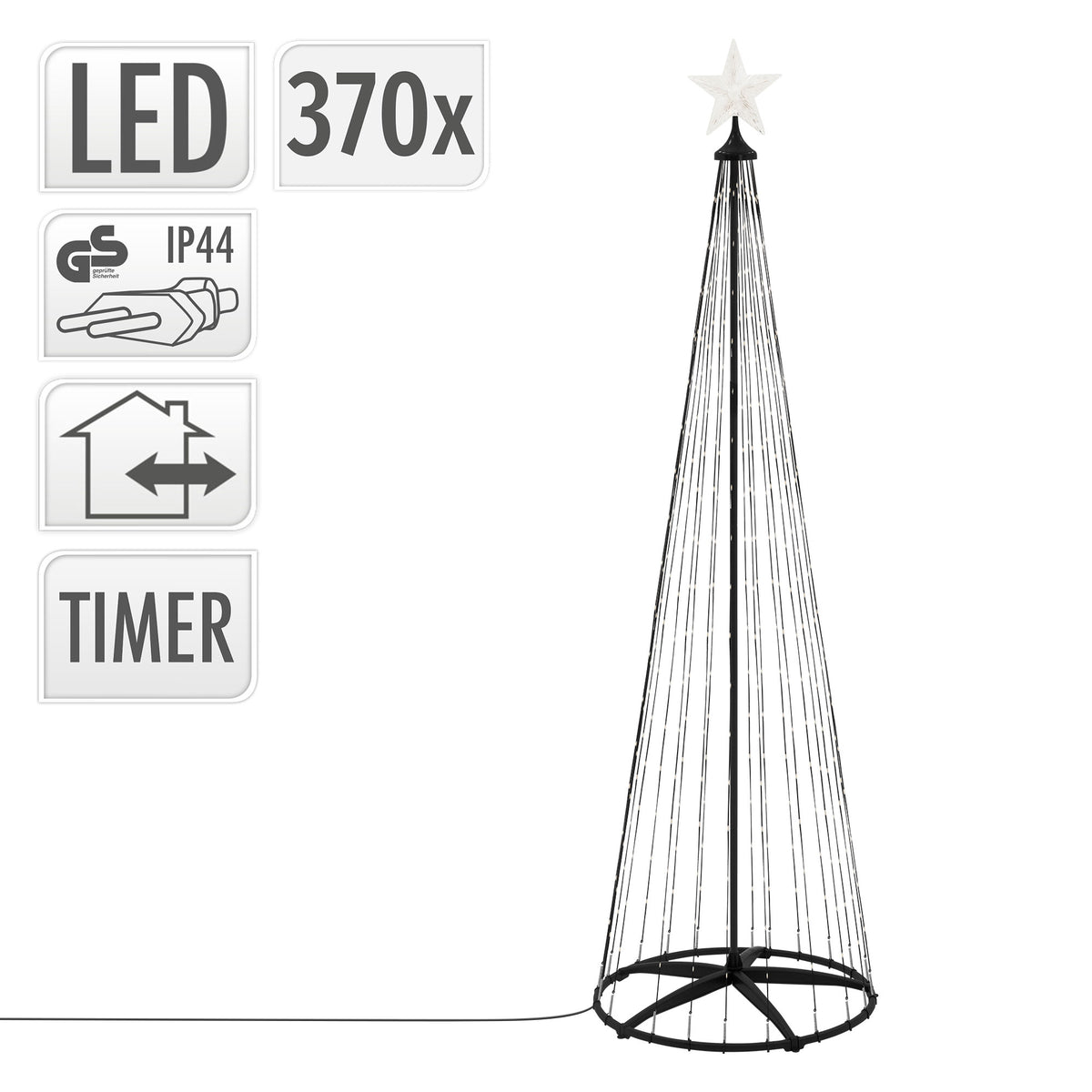 Wire tree with LED lighting and timer function.