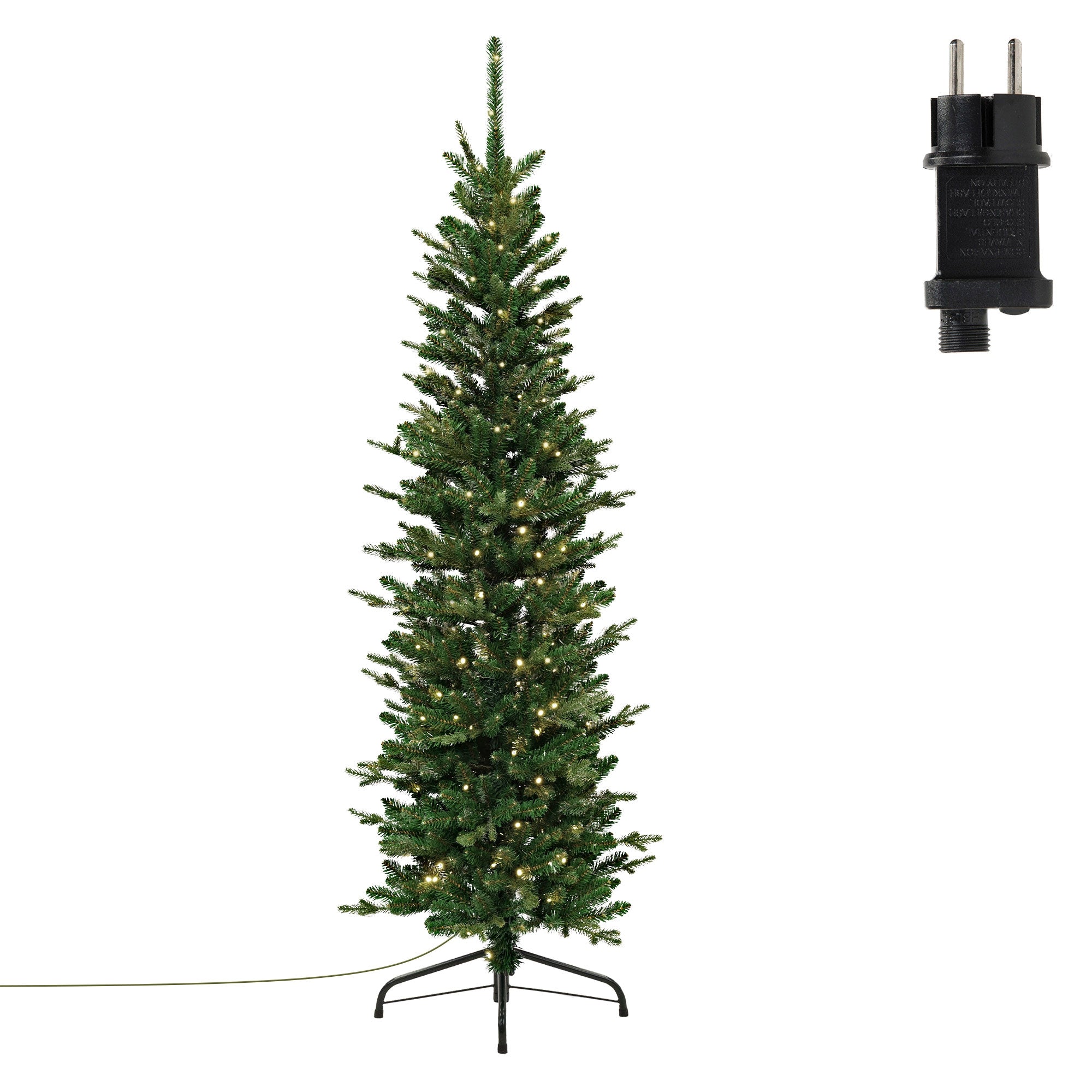 Tekojoulukuusi LED-valoilla ja pistokkeella, korkeus 150 cm.