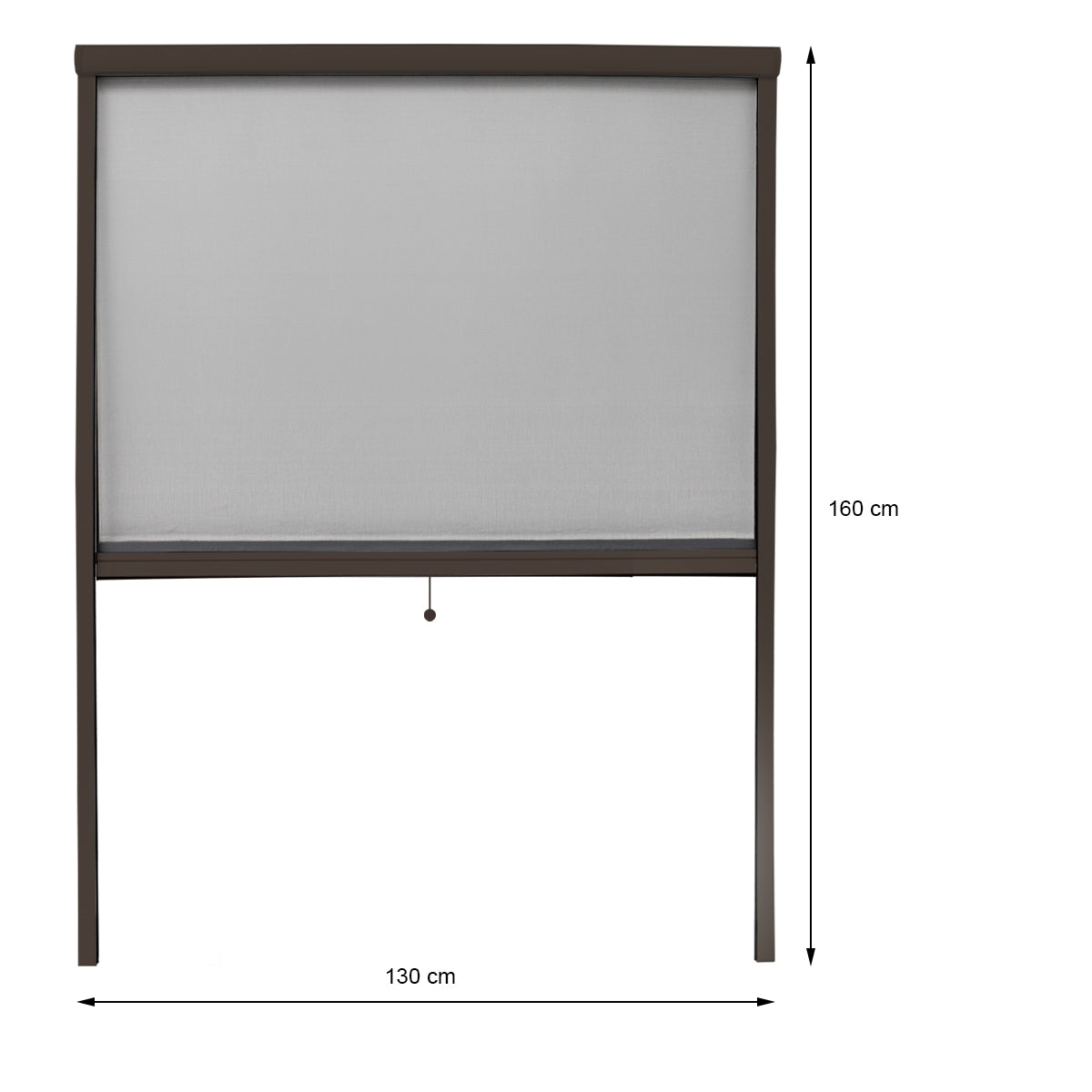 Mosquitera gris con medidas de 130 cm x 160 cm.