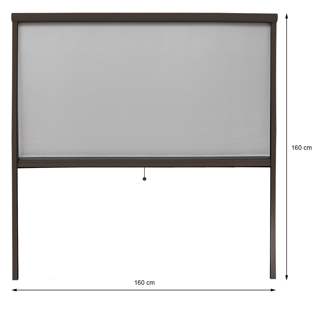 Gray insect protection mesh with dimensions 160 cm x 160 cm.