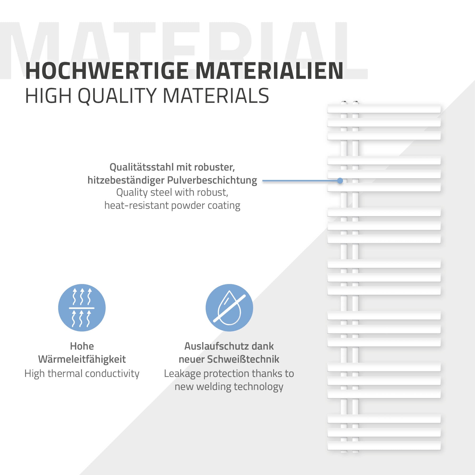 Graphique sur des matériaux de haute qualité avec acier et revêtement en poudre.