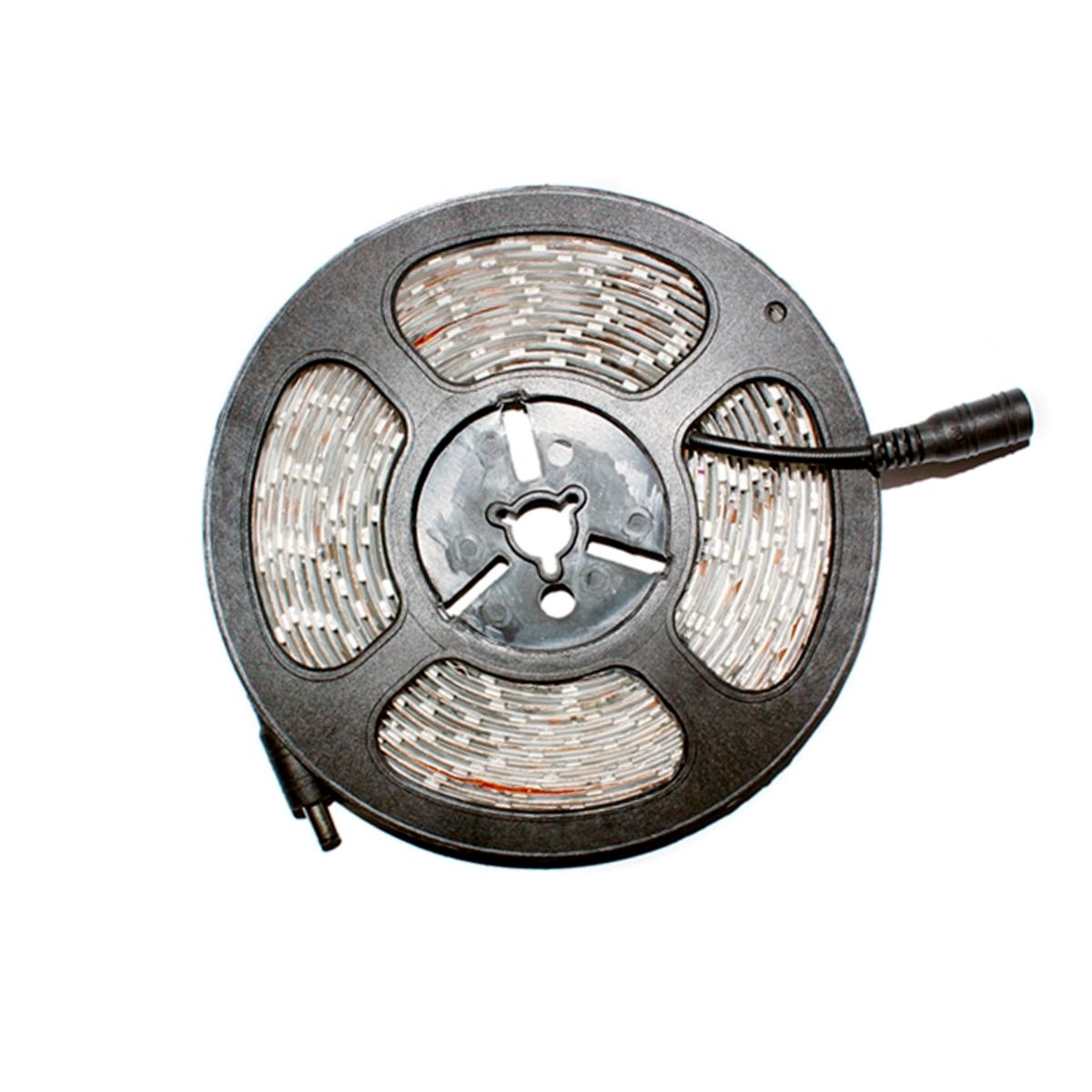 Bobina rotonda con striscia LED, cavo visibile.