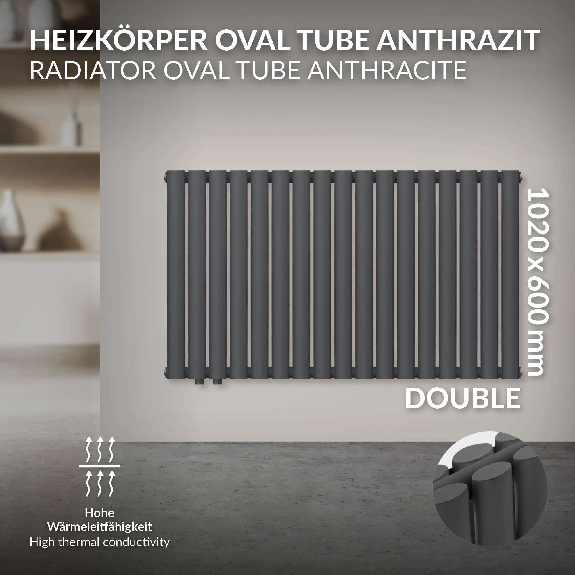 Anthracite wall mounting set with various components.