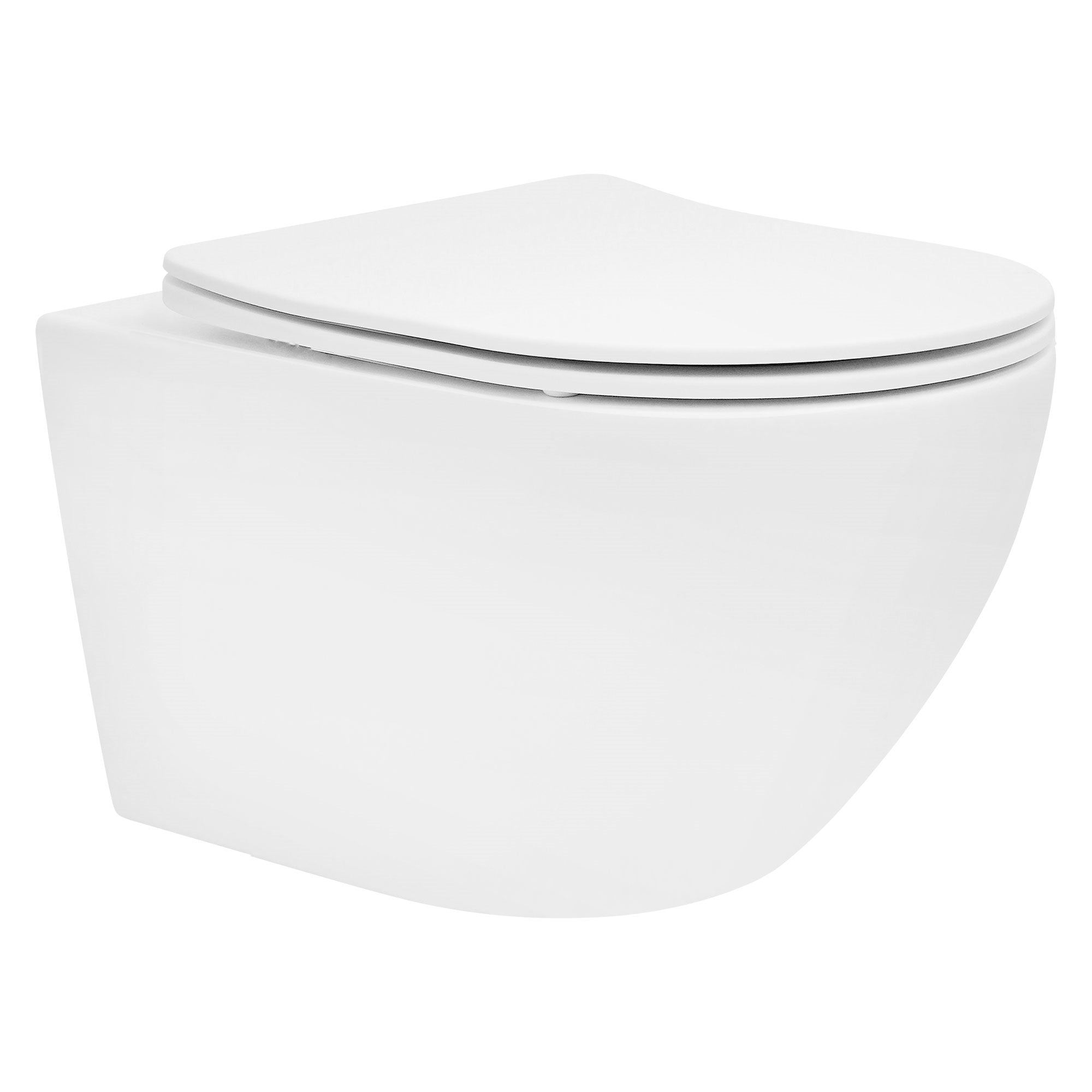 WC sospeso bianco in un bagno moderno con pareti grigie.