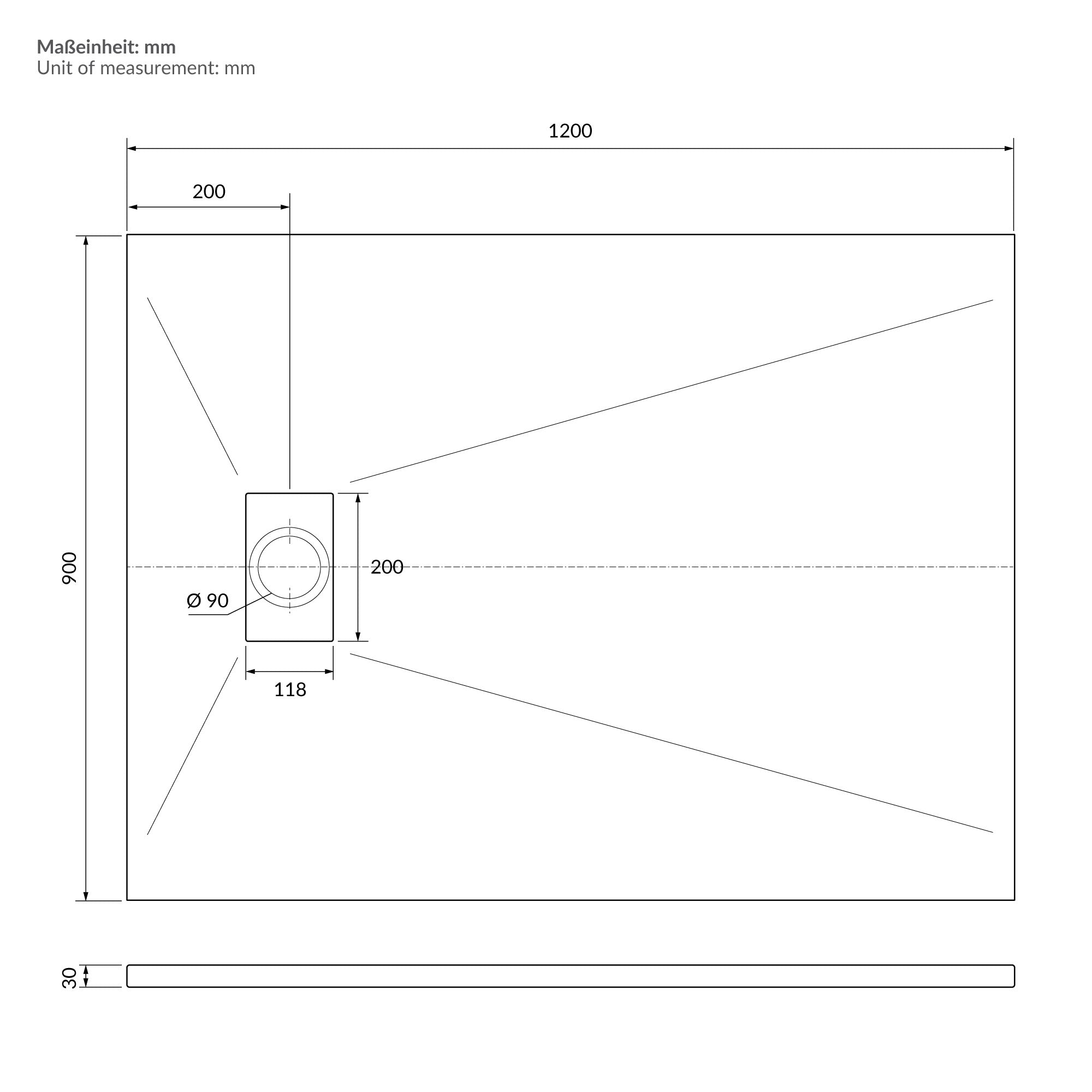 Technische tekening van een radiator met afmetingen in millimeters.