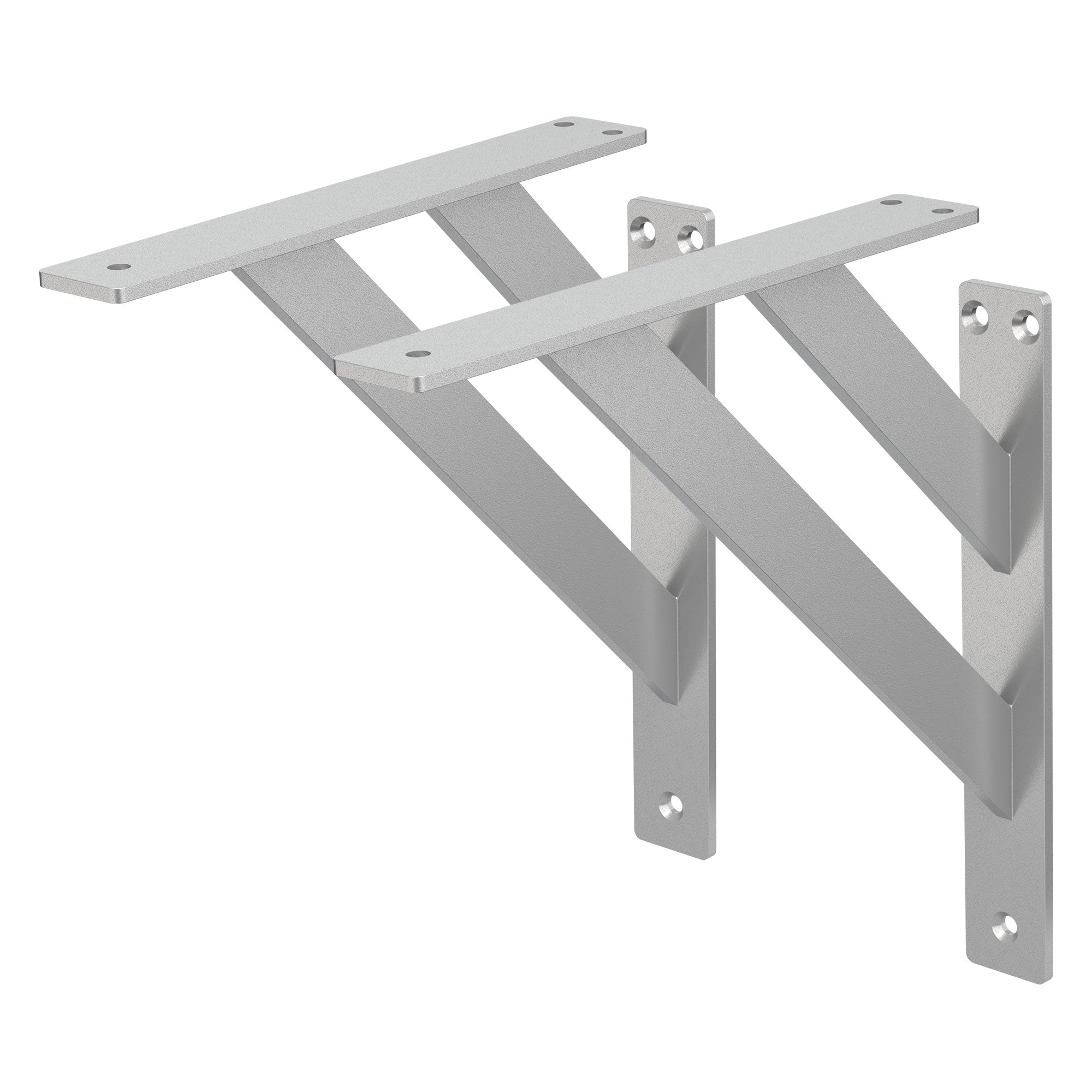 Deux supports en métal avec deux barres horizontales.