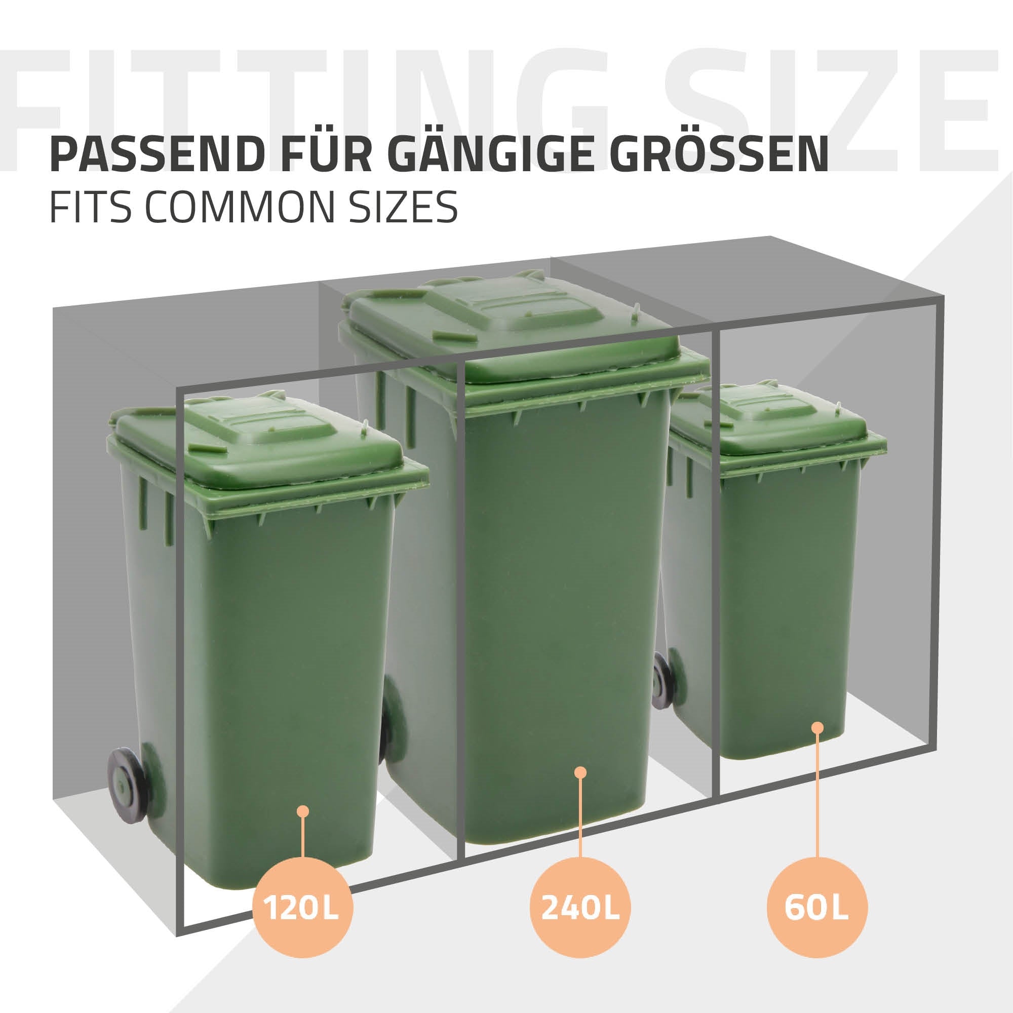Grafik viser forskellige størrelser af affaldscontainere: 120L, 240L og 60L.