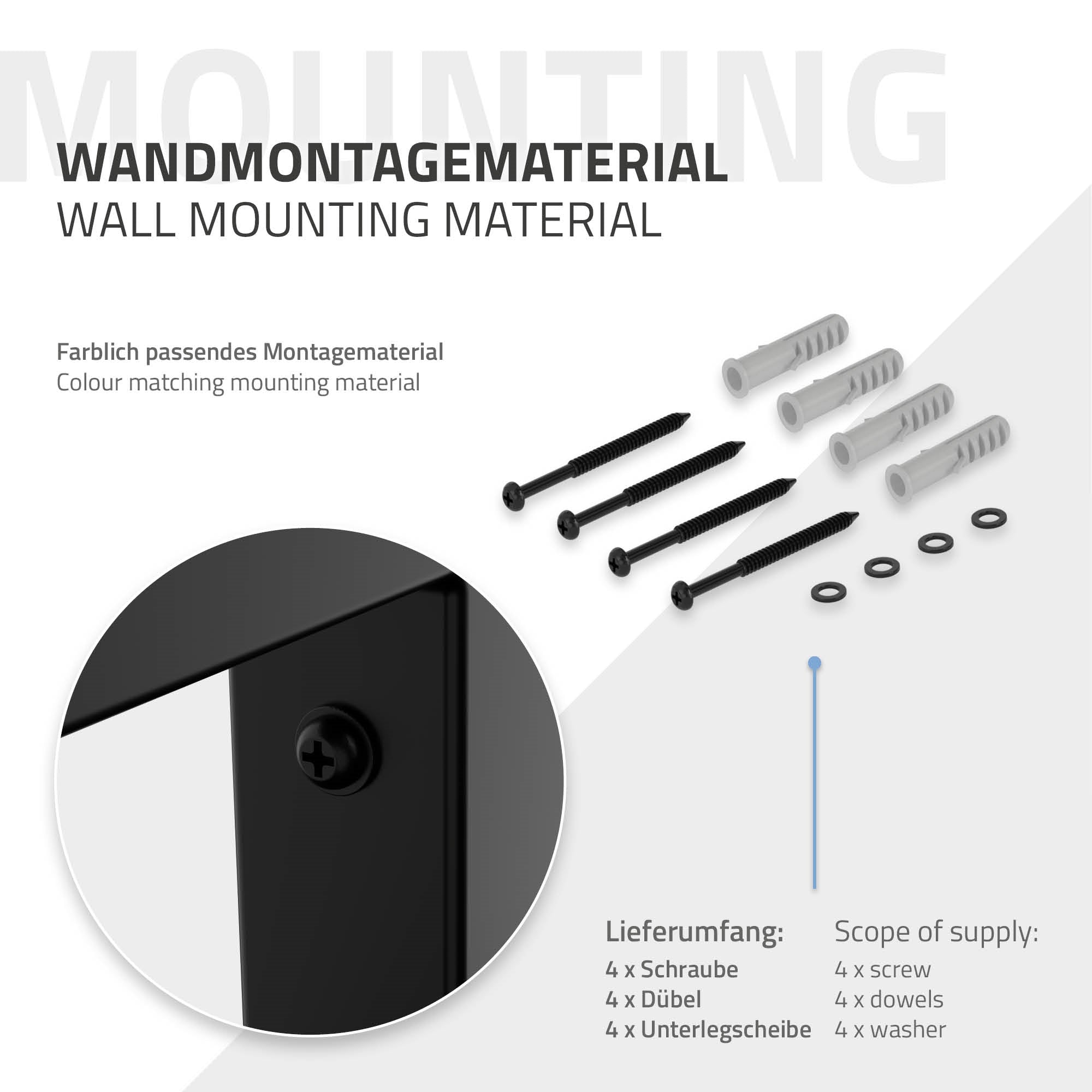 Grafiikkaa seinäkiinnitysmateriaalista.