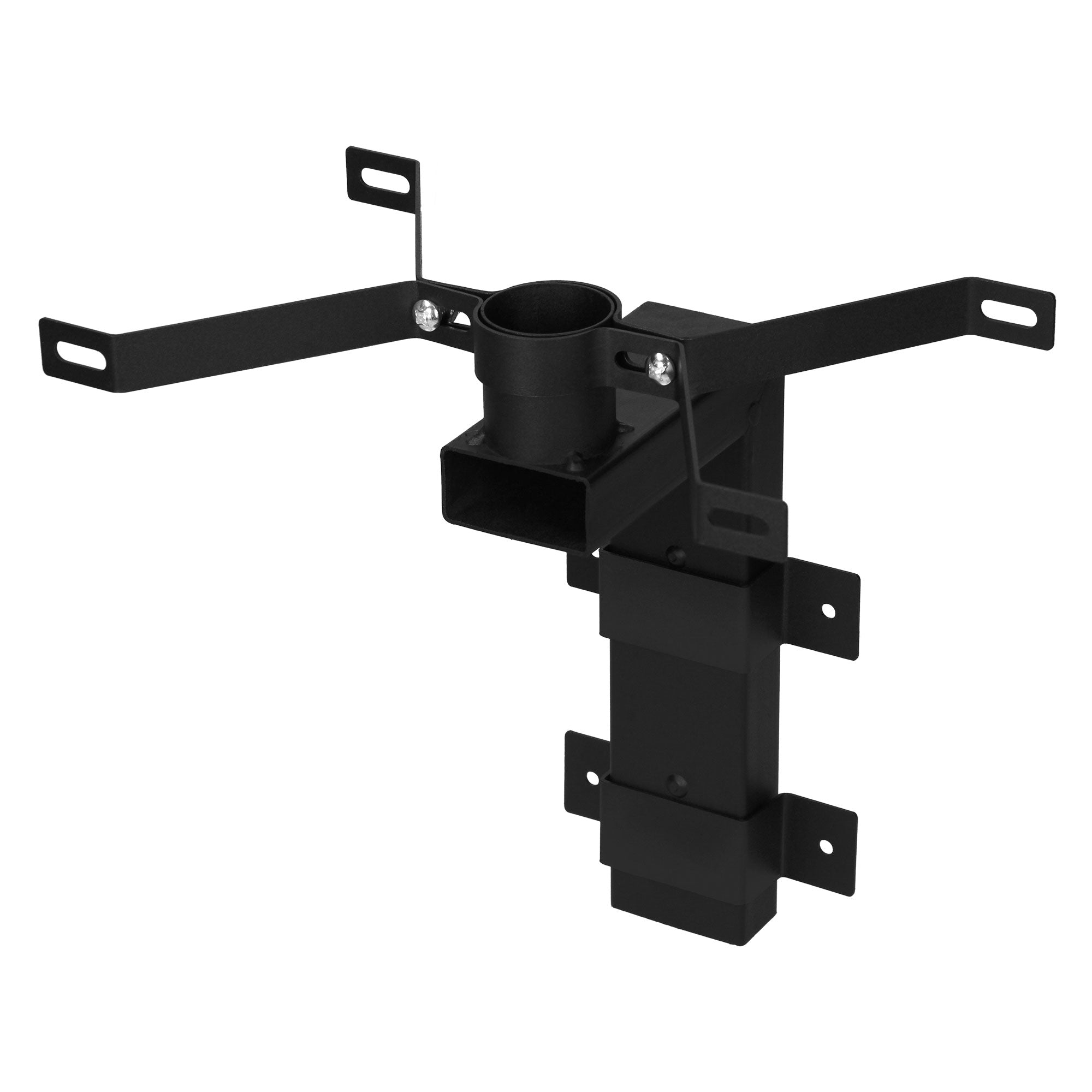 Black chair understructure with brackets and a central pipe.