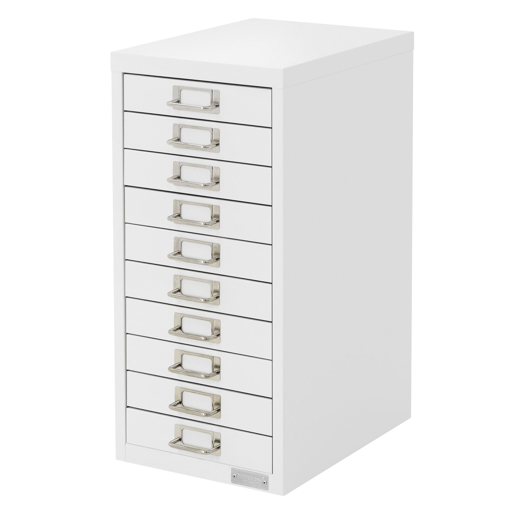 Witte ladekast met tien lades, modern.